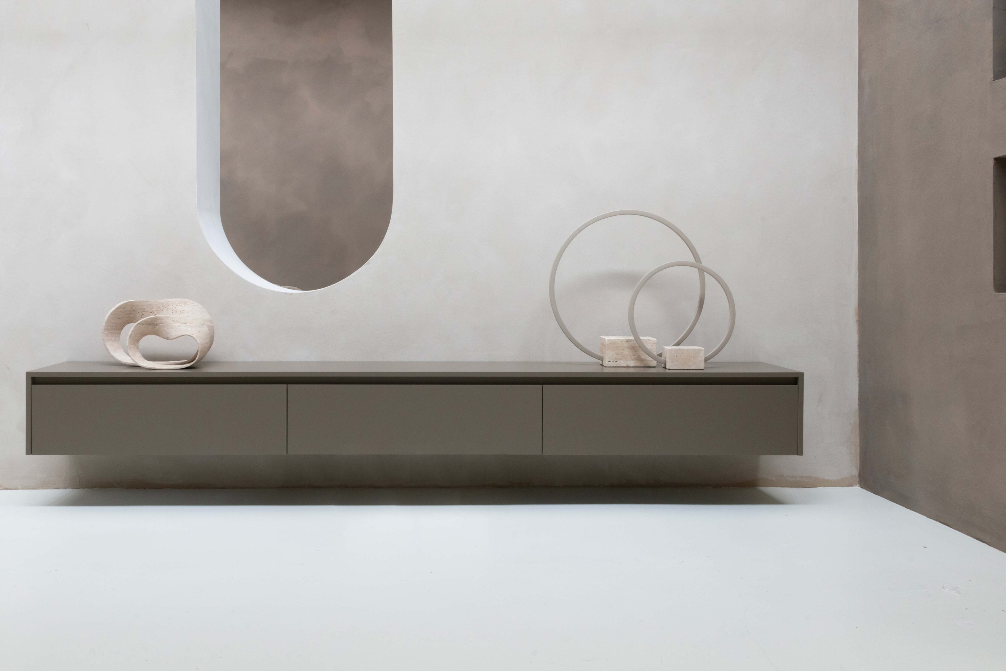 TV-meubel Mason - Zwevend - MDF - 3 kleppen