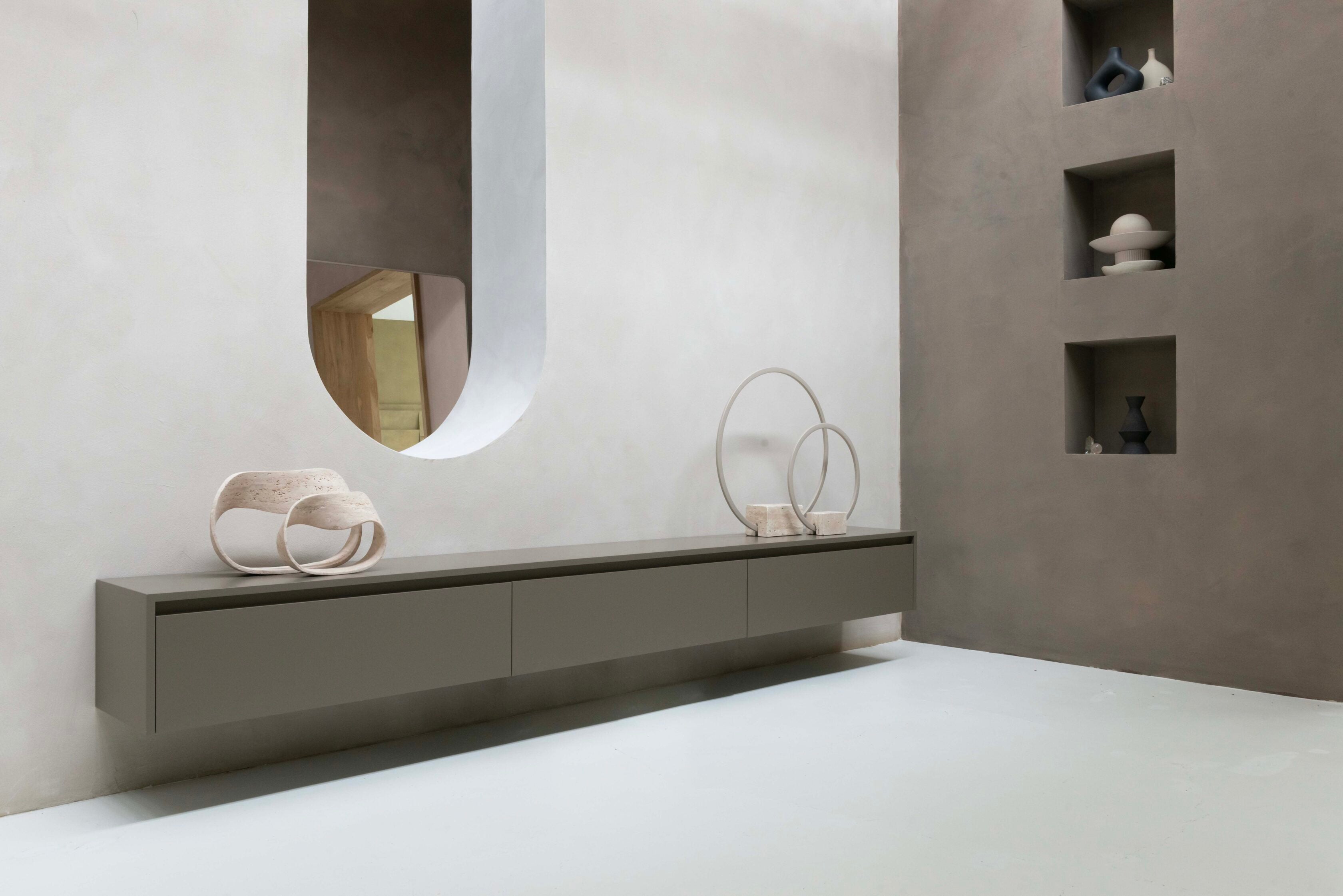 TV-meubel Mason - Zwevend - MDF - 3 kleppen