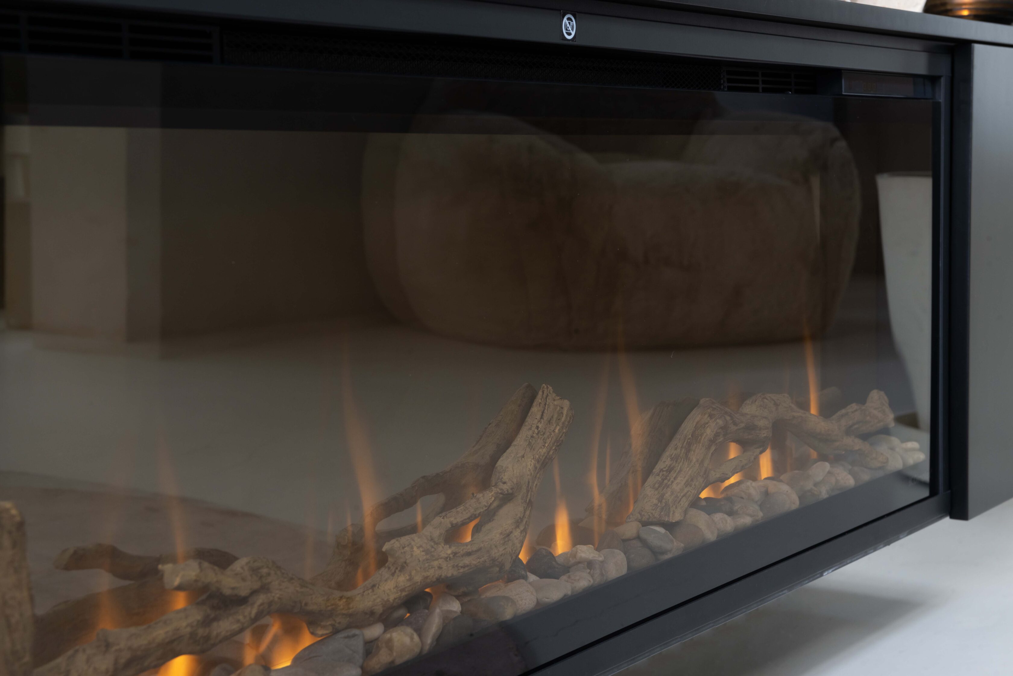 TV-meubel Johnson - Zwevend - MDF - 2 deuren - Elektrische haard - 50 inch