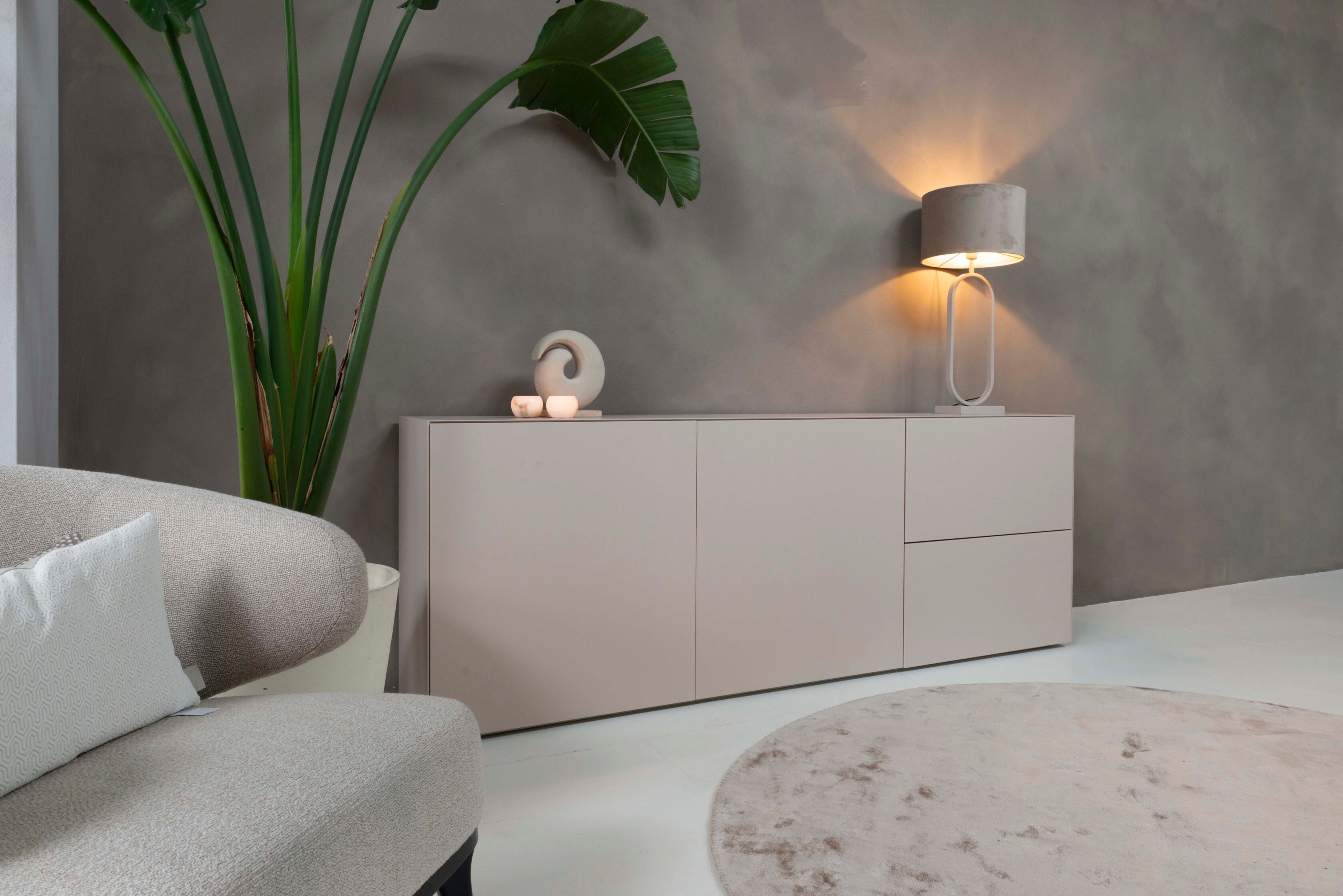 Dressoir Zyan - Staand - Beige - MDF - 2 deuren - 2 lades
