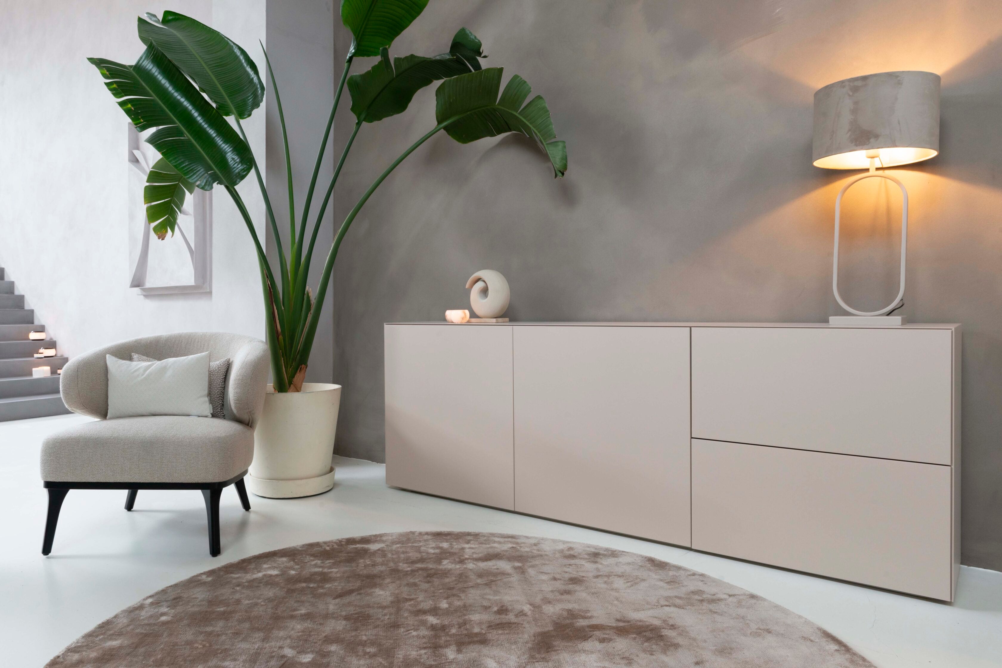 Dressoir Zyan - Staand - Beige - MDF - 2 deuren - 2 lades