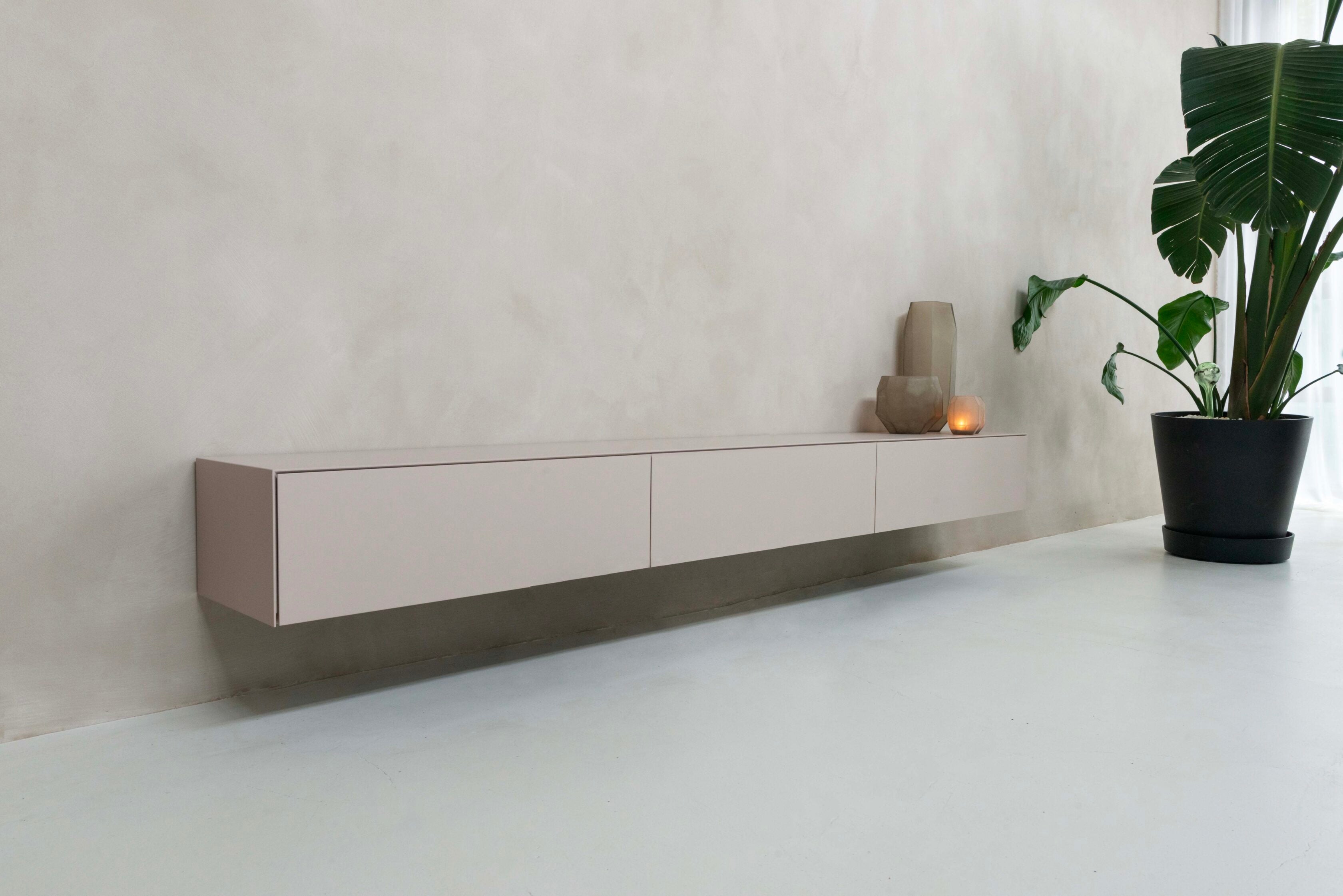 TV-meubel Zyan - Zwevend -  MDF -  3 kleppen