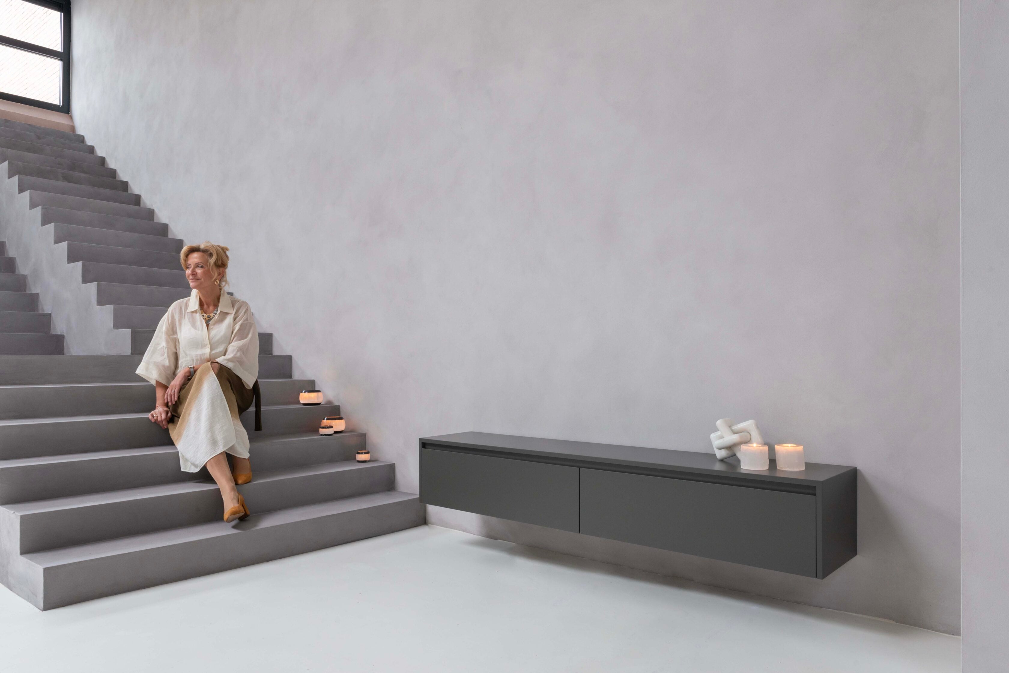 TV-meubel Mason - Zwevend - MDF - 2 kleppen