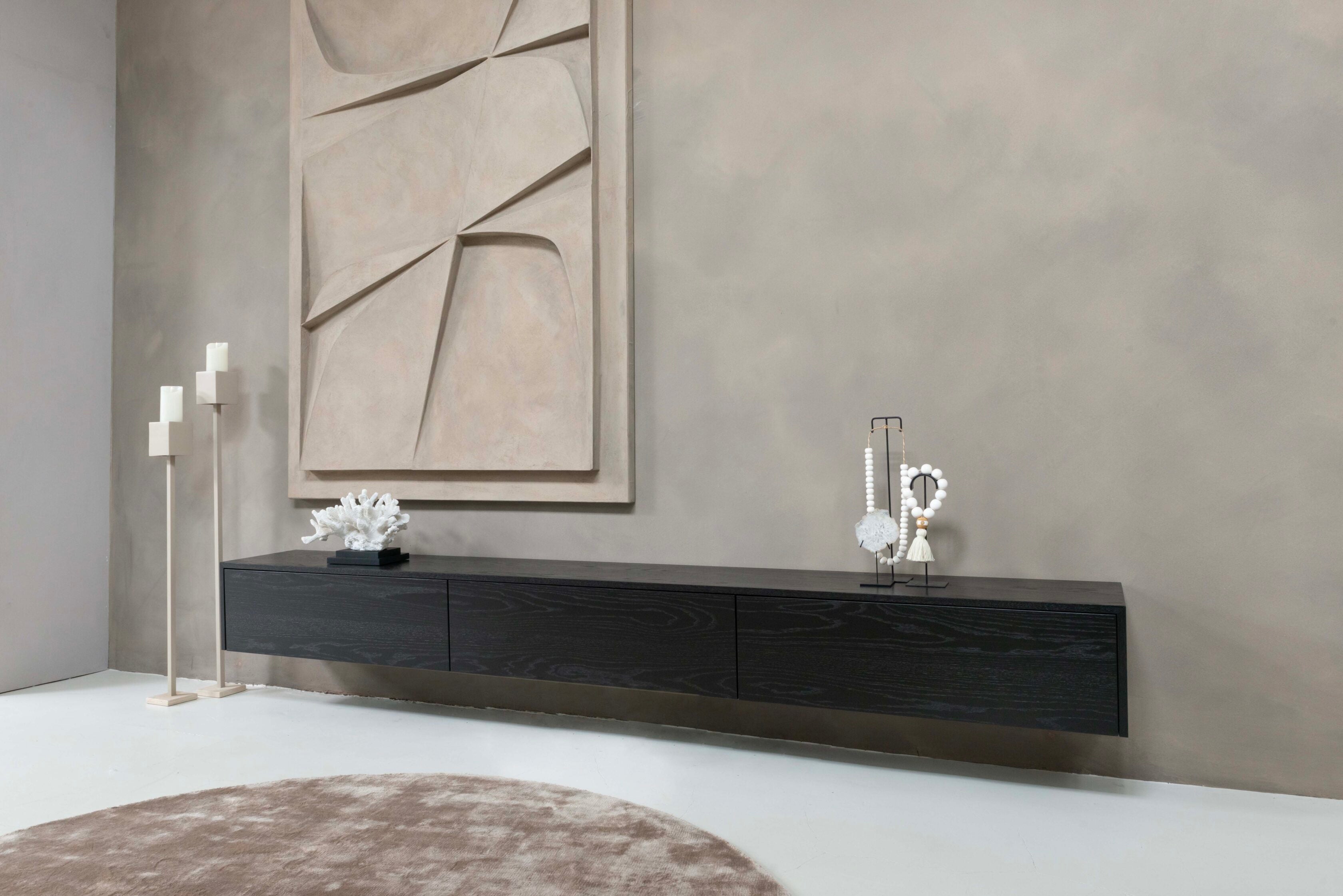 TV-meubel Johnson - Zwevend - Eiken - 3 kleppen