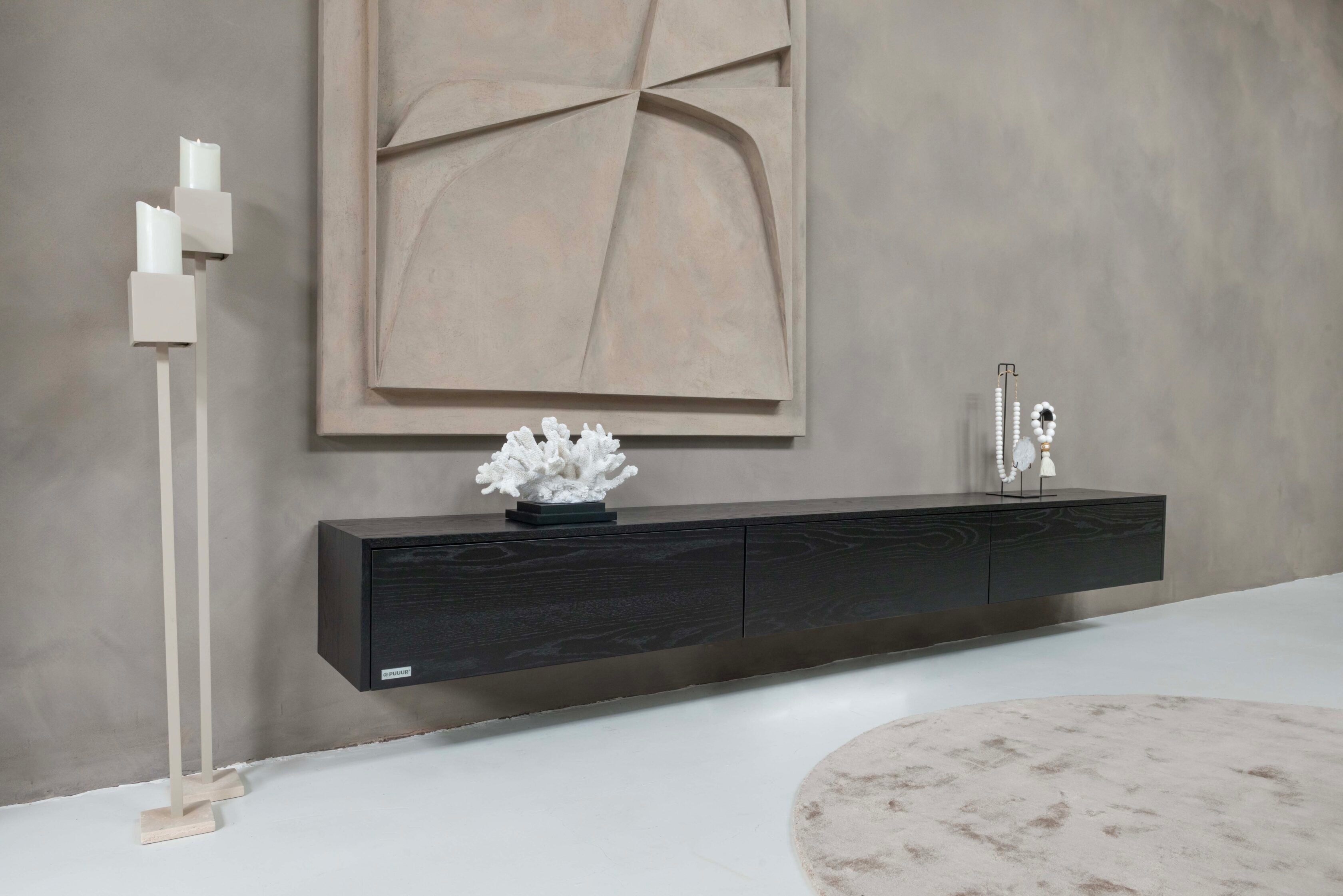 TV-meubel Johnson - Zwevend - Eiken - 3 kleppen