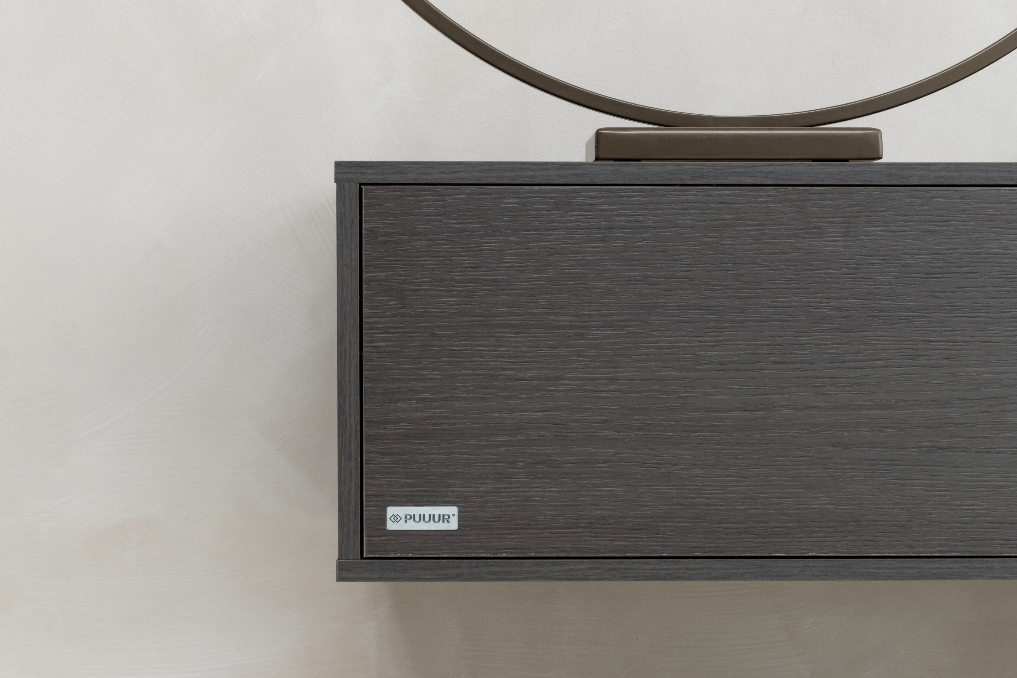 TV-meubel Stephan - Zwevend - Grijs - Melamine - 3 kleppen - Open vak