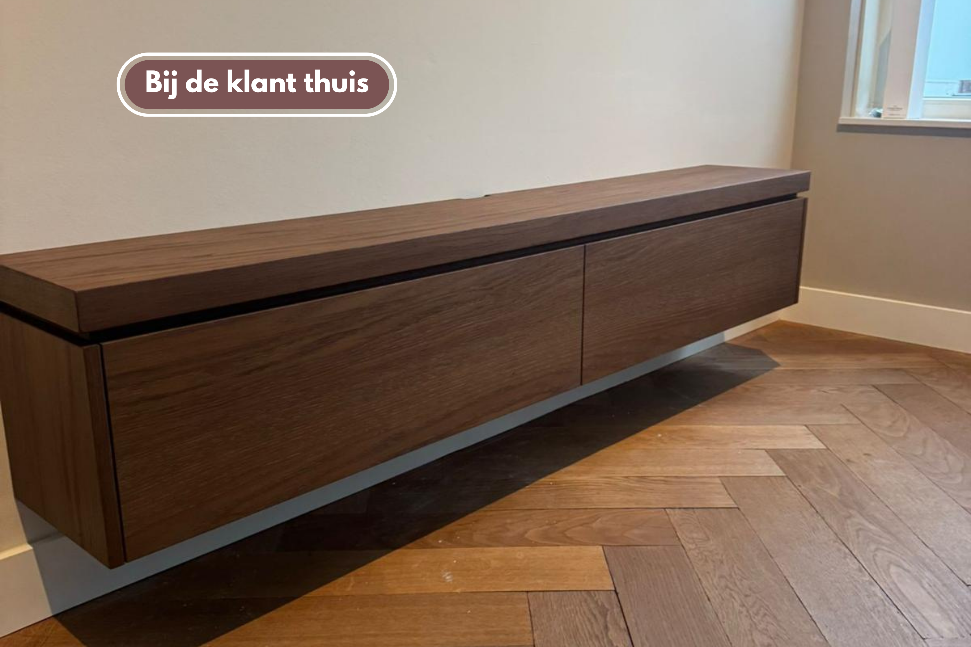TV-meubel Rockefeller - Zwevend - Eiken - 2 kleppen