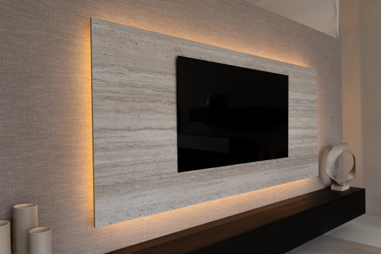 Wandpaneel - Travertin - Melamine - TV paneel