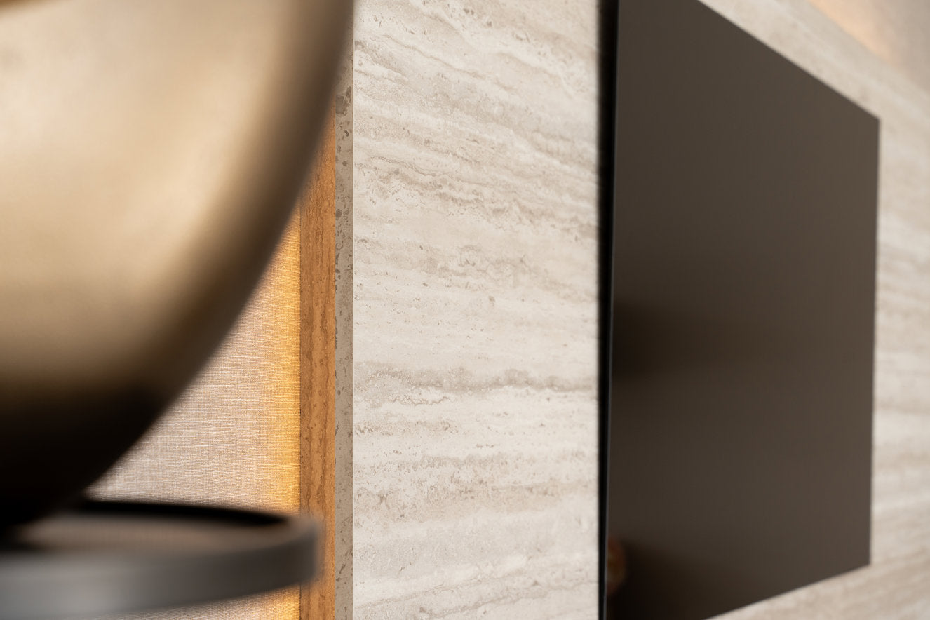 Wandpaneel - Travertin - Melamine - TV paneel