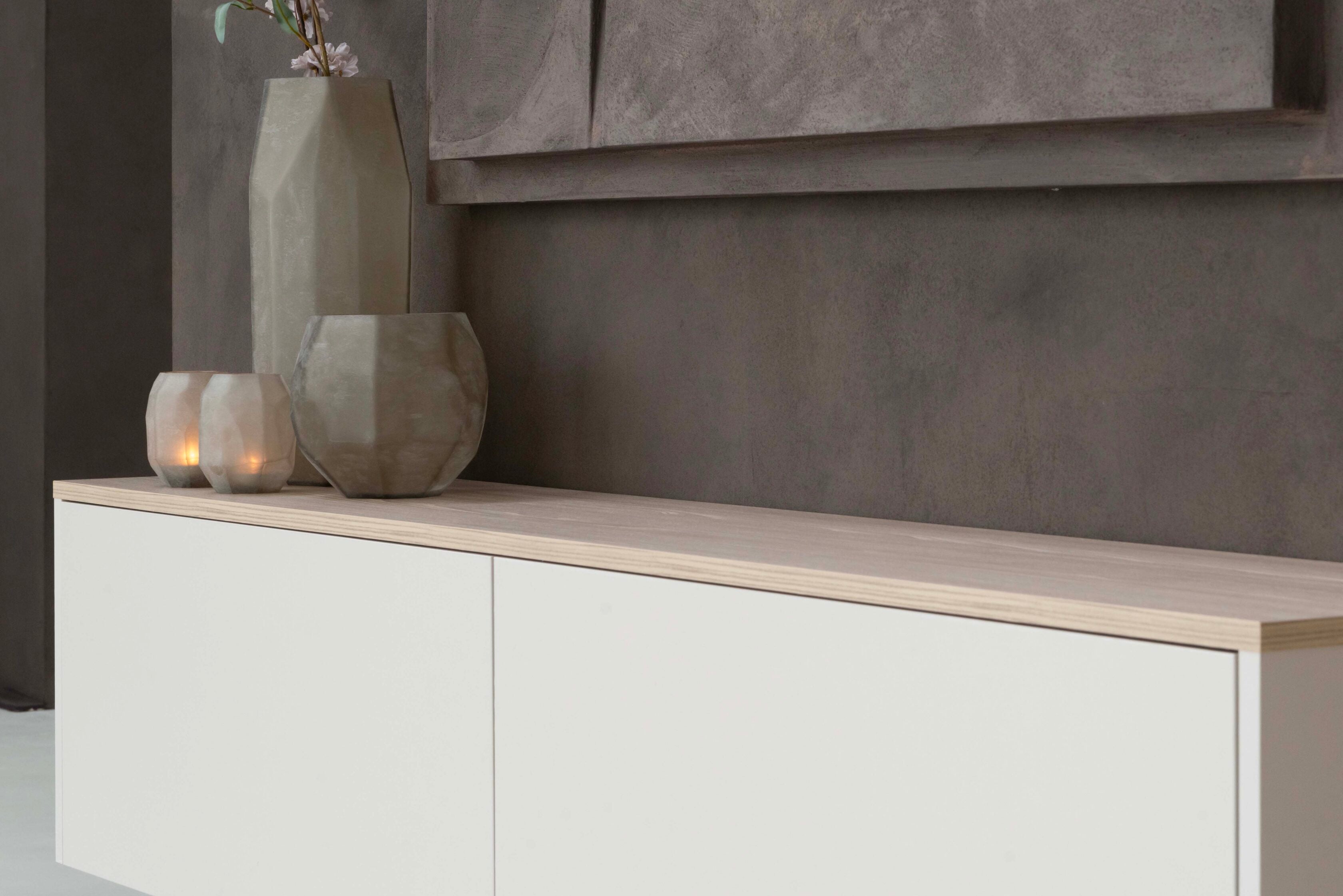 TV-meubel Gregor - Zwevend - Melamine - 2 kleppen