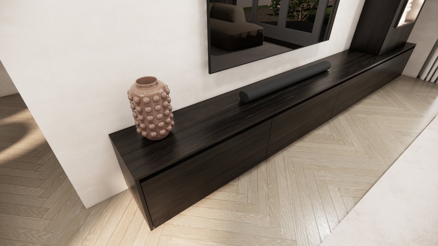 Tv meubel Mason Excellent- Eiken - 4 kleppen - Chimney