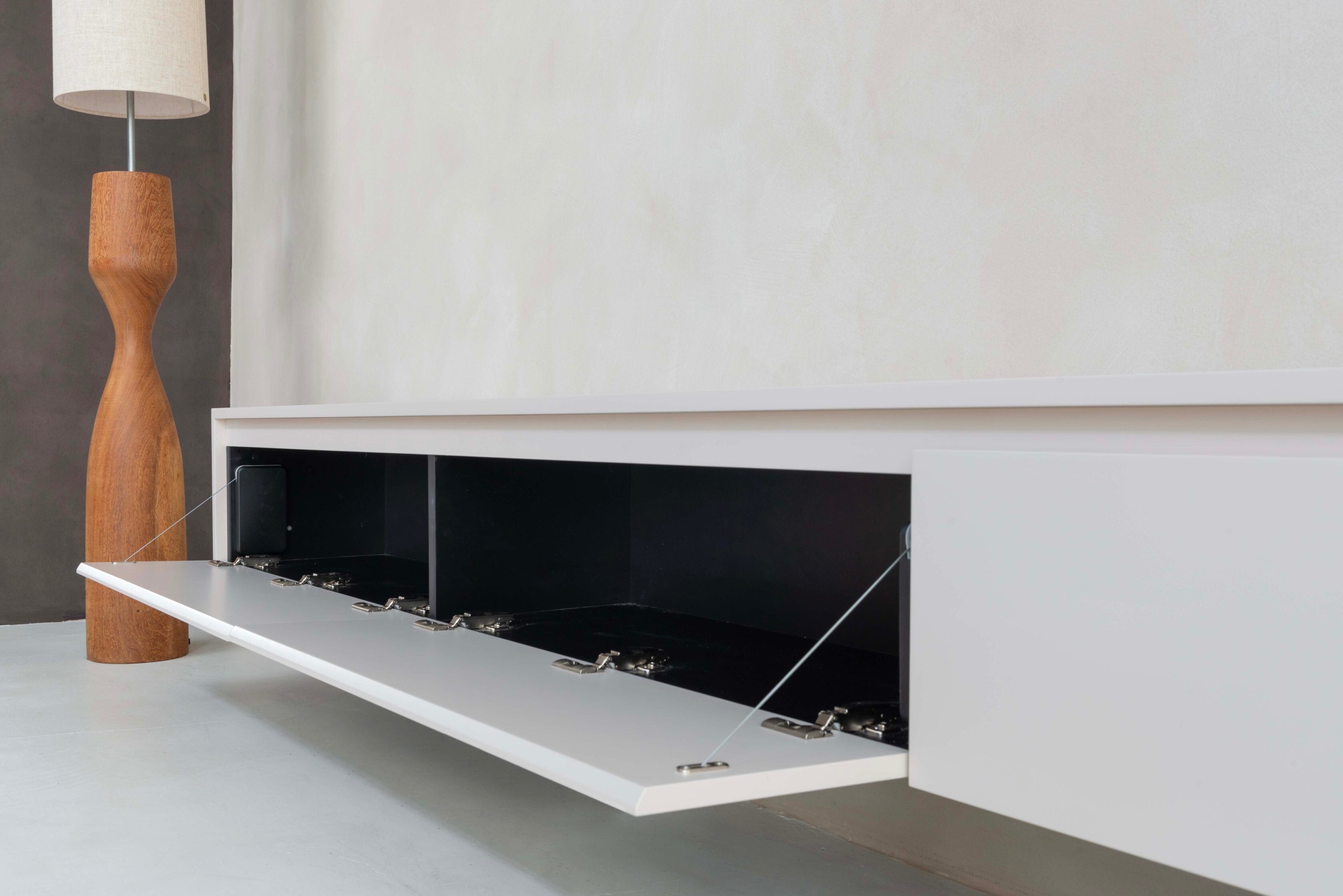 TV-meubel Mason - Zwevend - Off White - MDF - 4 kleppen