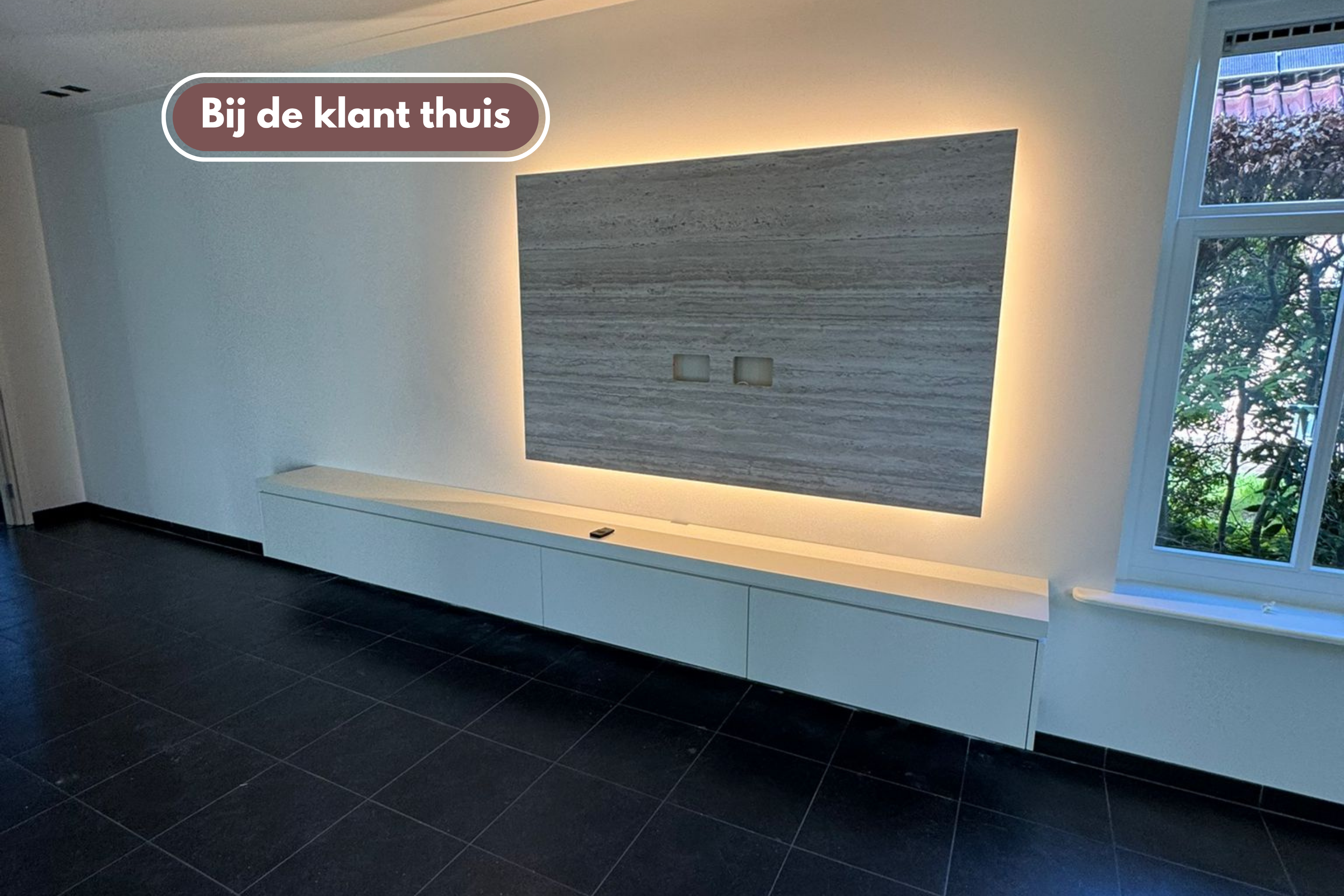 TV-meubel Rockefeller - Zwevend - MDF - 4 kleppen