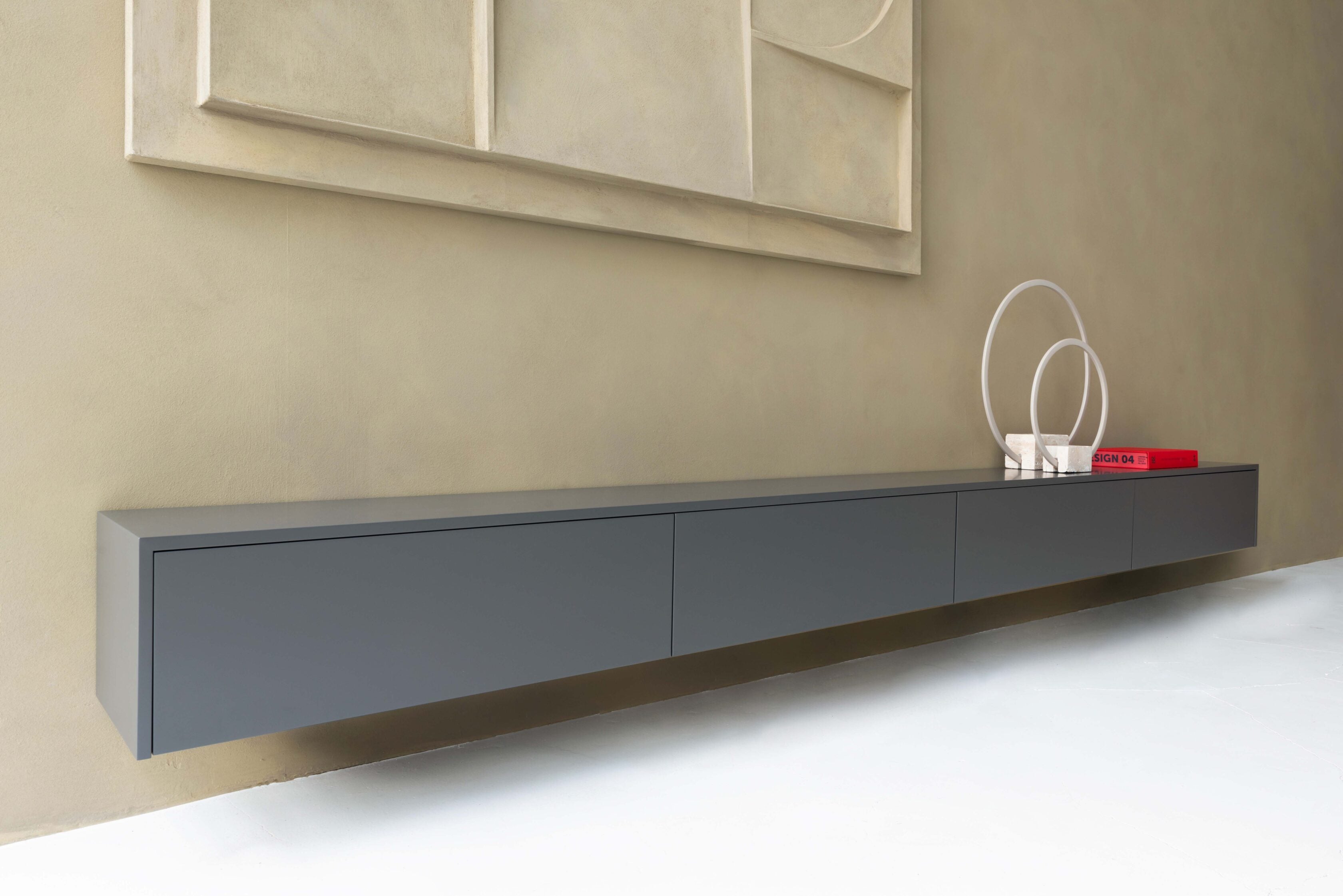 TV-meubel Johnson - Zwevend - MDF - 4 kleppen