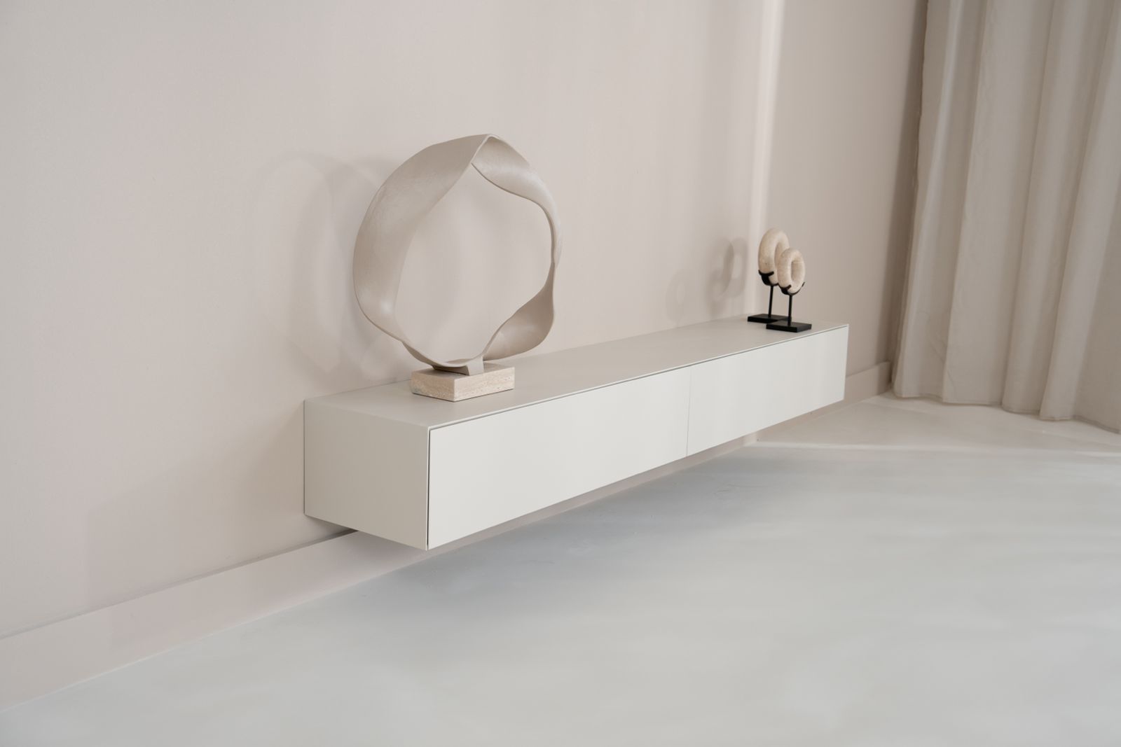 TV-meubel Zyan - Zwevend - MDF - 2 kleppen