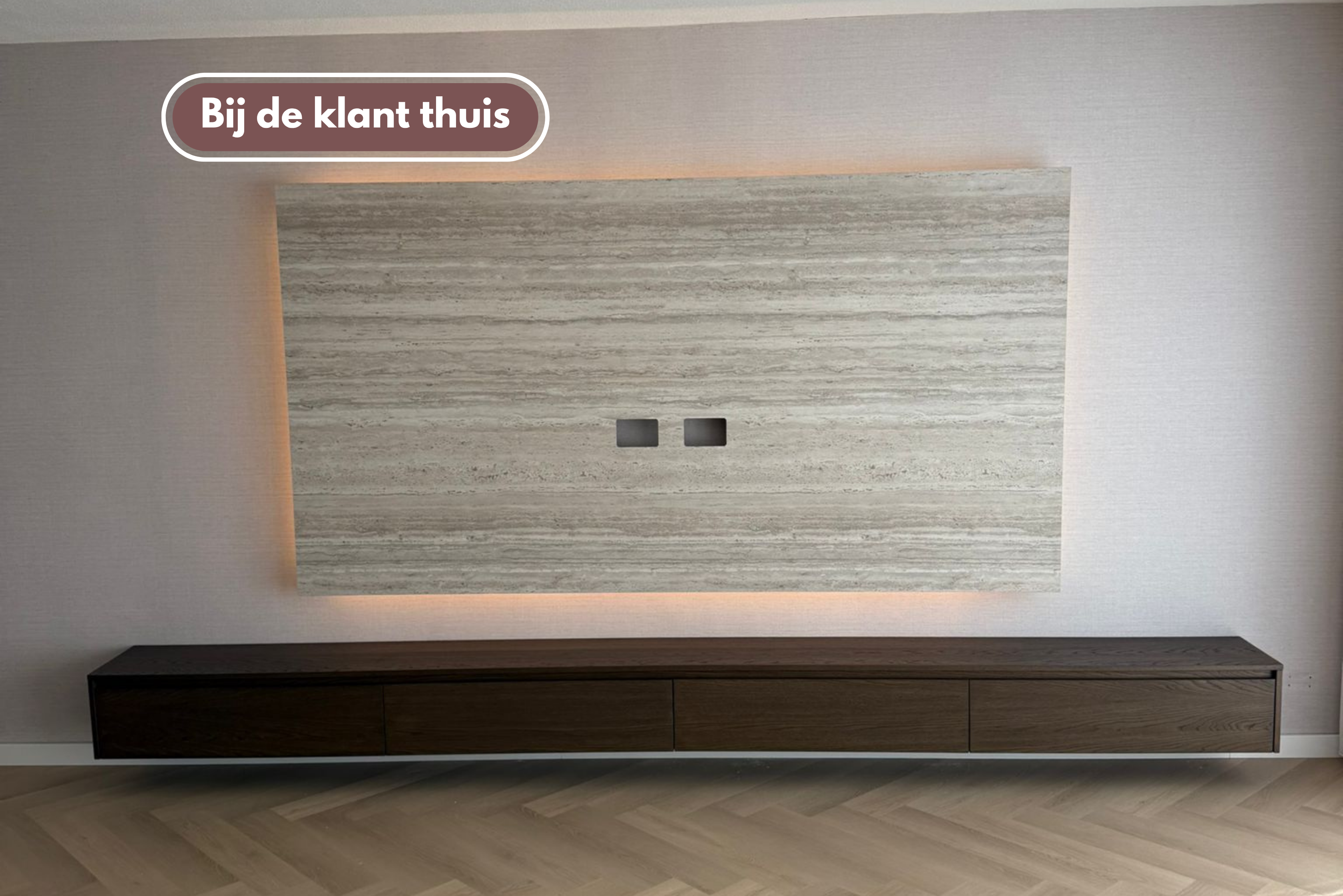 Tv meubel Mason Royal - Zwevend - Eiken - 4 kleppen - Chimney