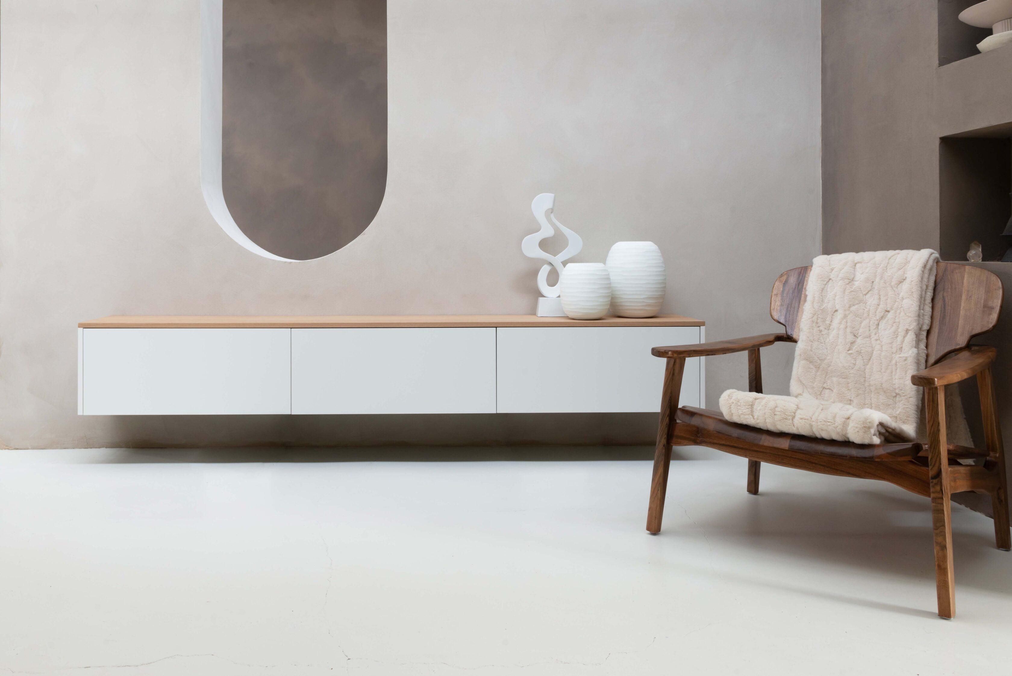 TV-meubel Johnson - Zwevend - MDF - 3 kleppen