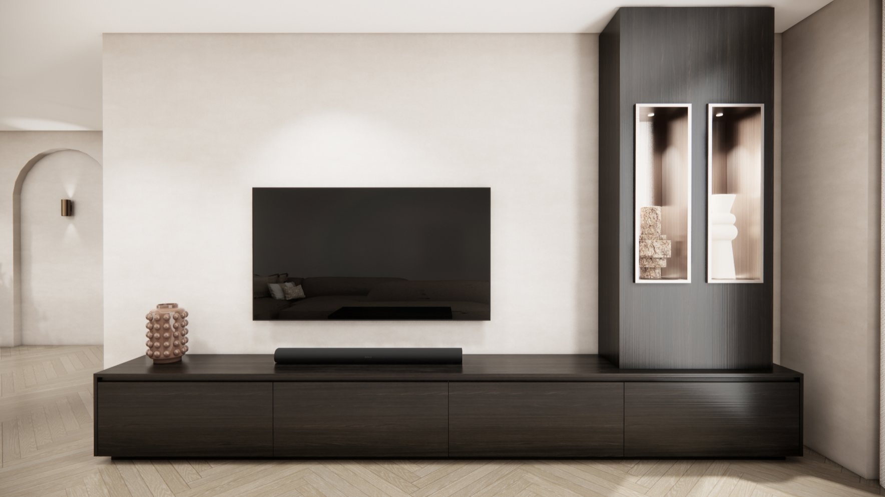 Tv meubel Mason Majestic - Eiken - 4 kleppen - Chimney