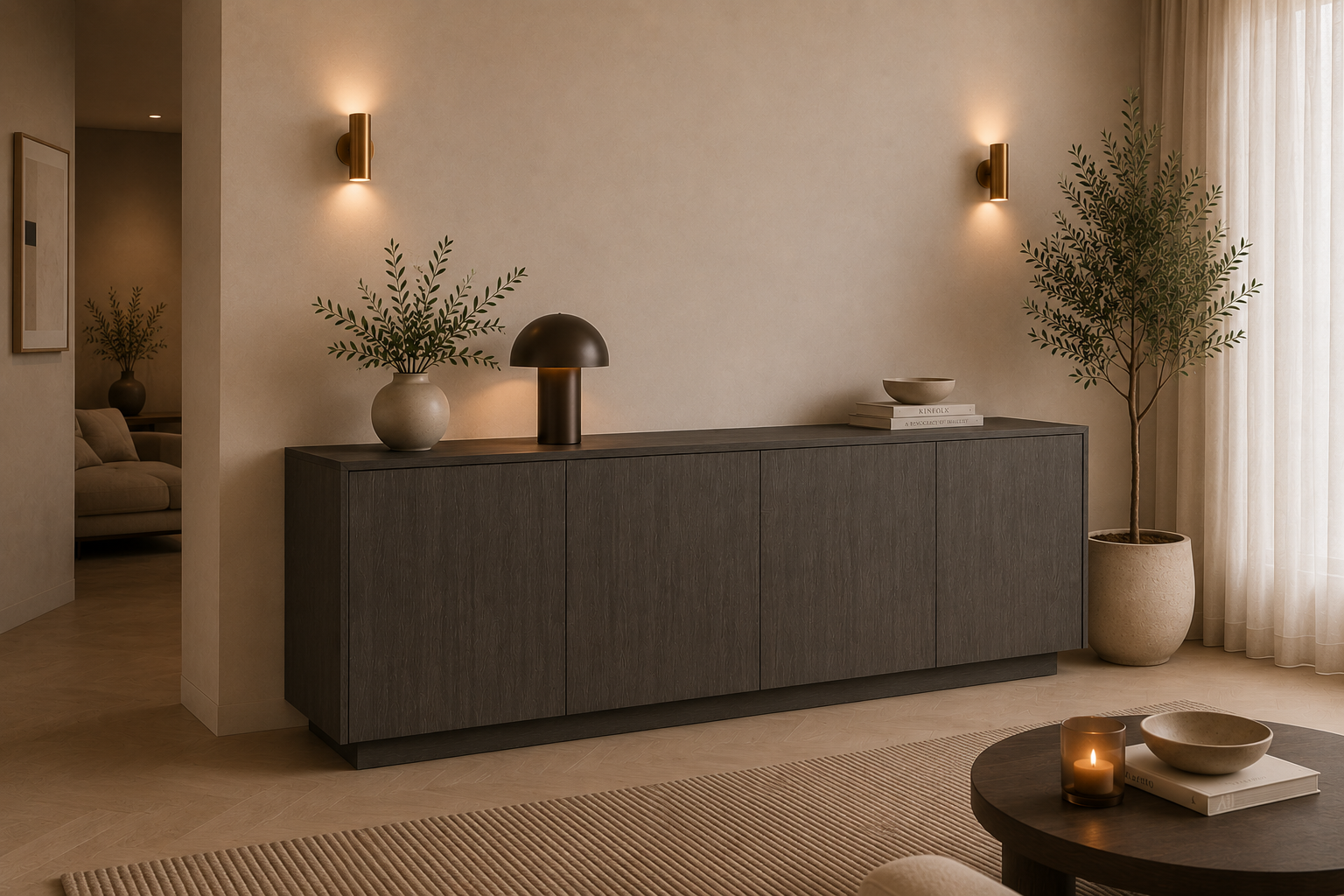 Dressoir Johnson - Staand - Eiken - 4 Deurs