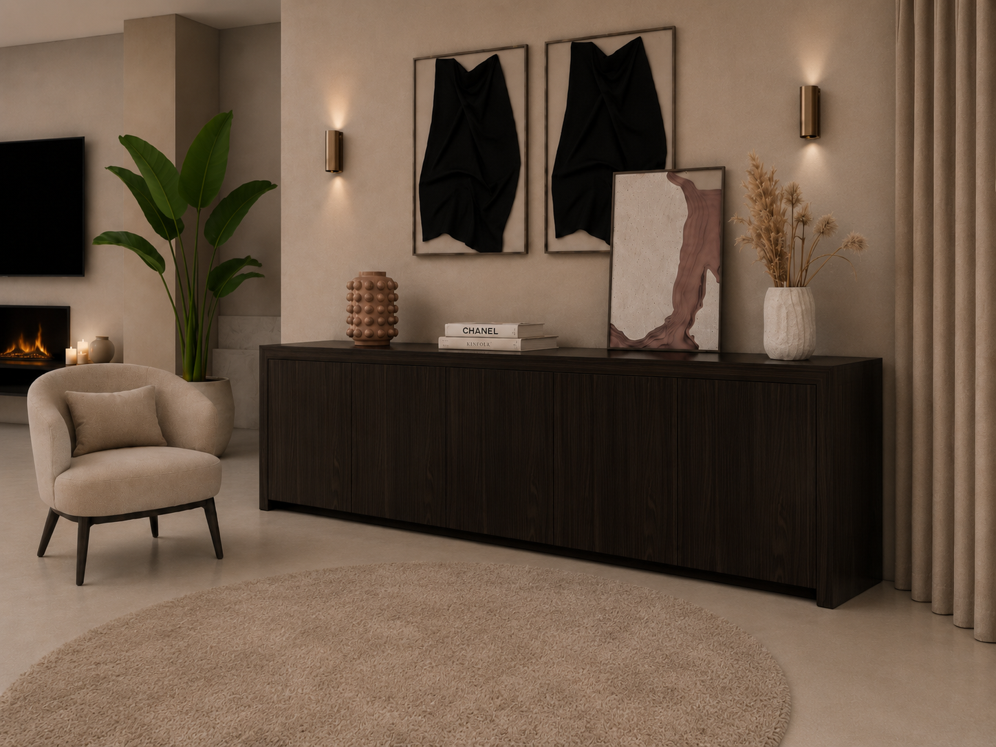 Dressoir Bezos - Staand - Eiken - 5 Deurs