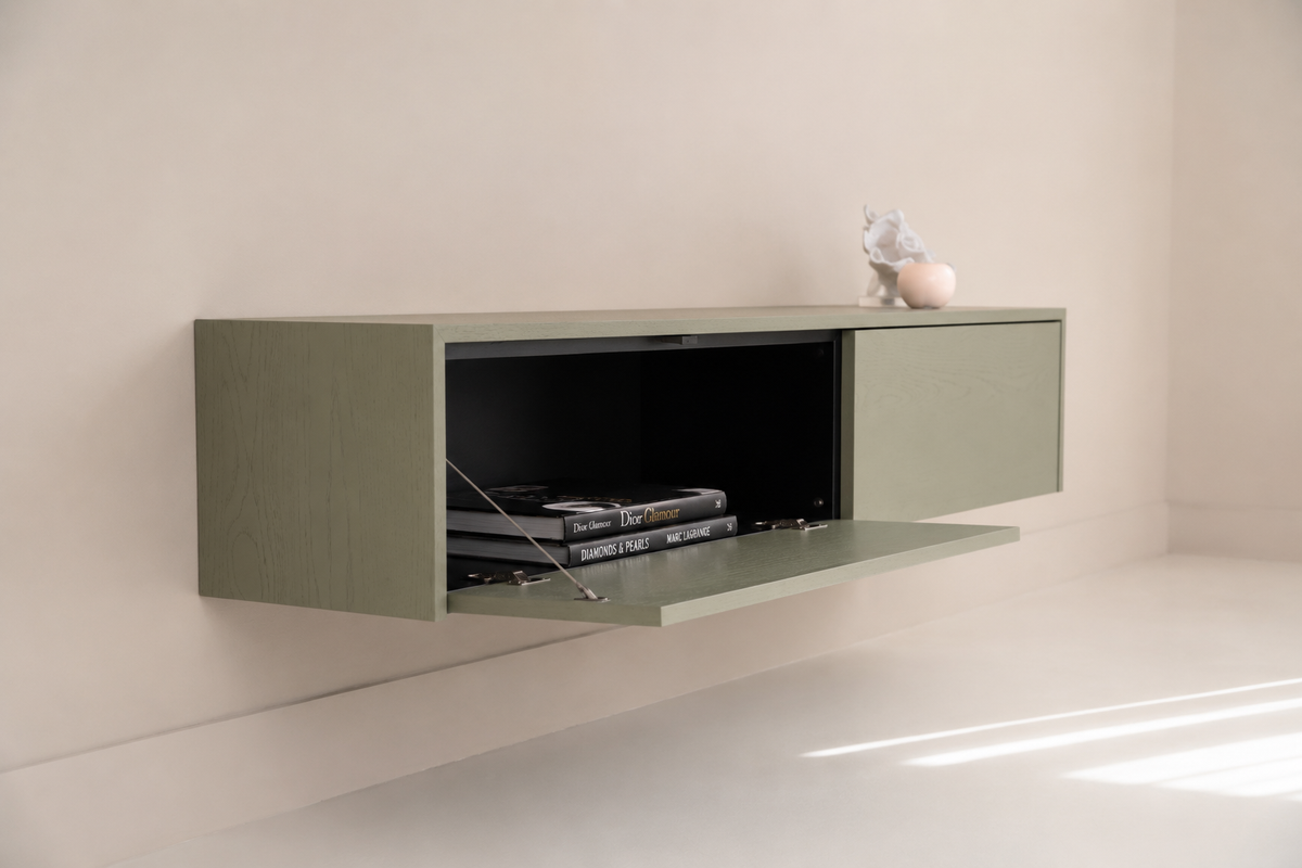 TV-meubel Johnson - Zwevend - Eiken - 2 kleppen