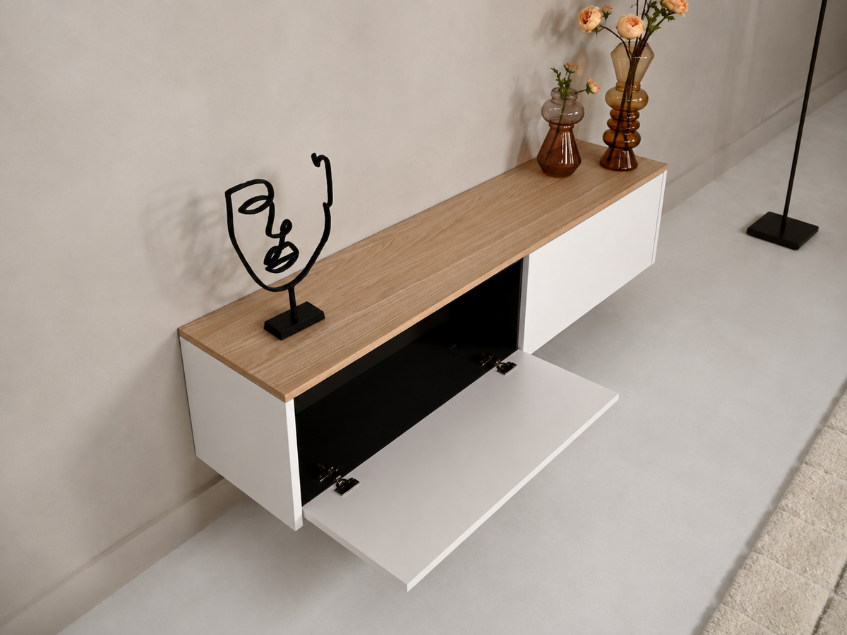 TV-meubel Johnson - Zwevend - MDF - 2 kleppen