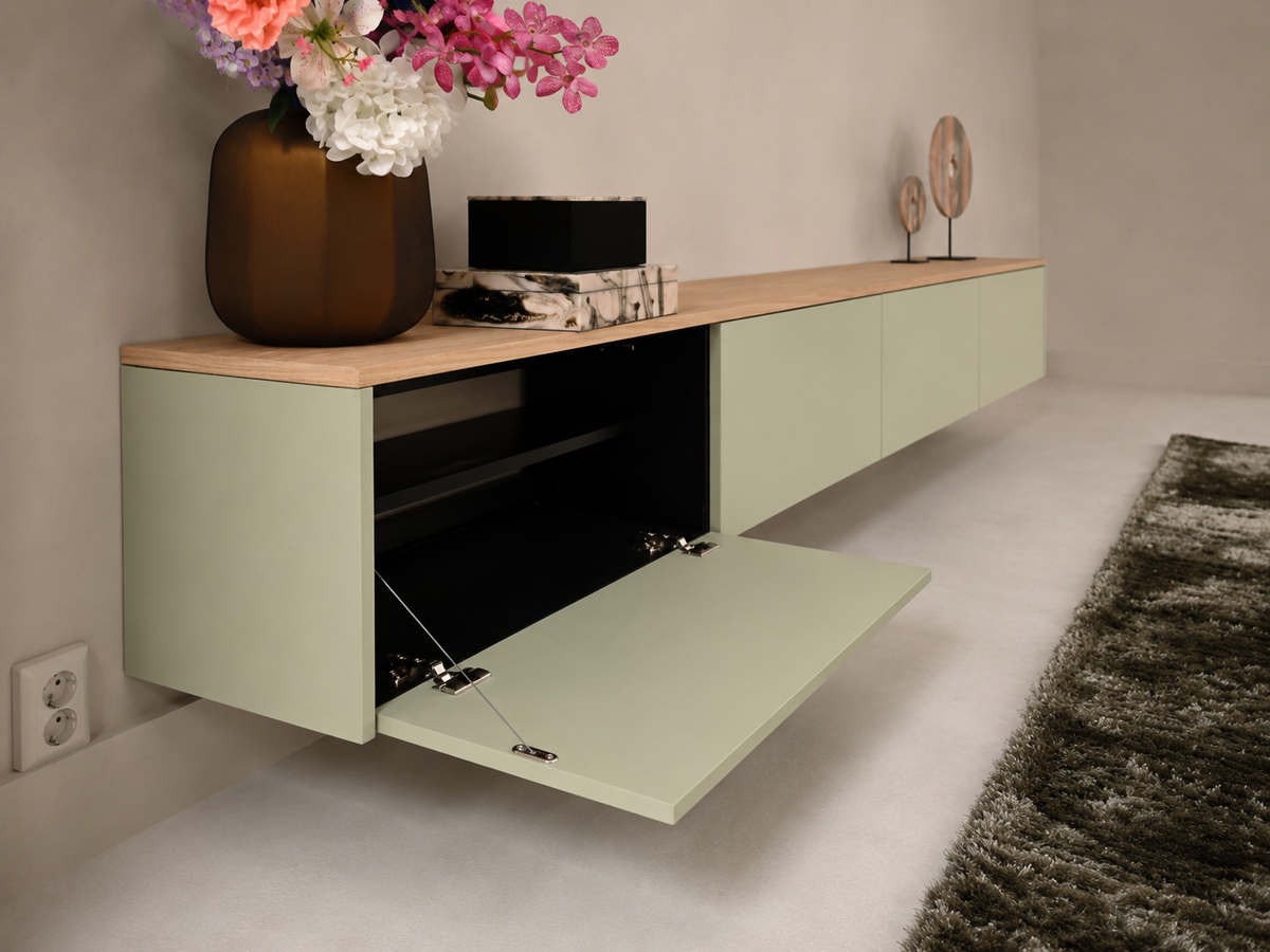 TV-meubel Johnson - Zwevend - MDF - 4 kleppen