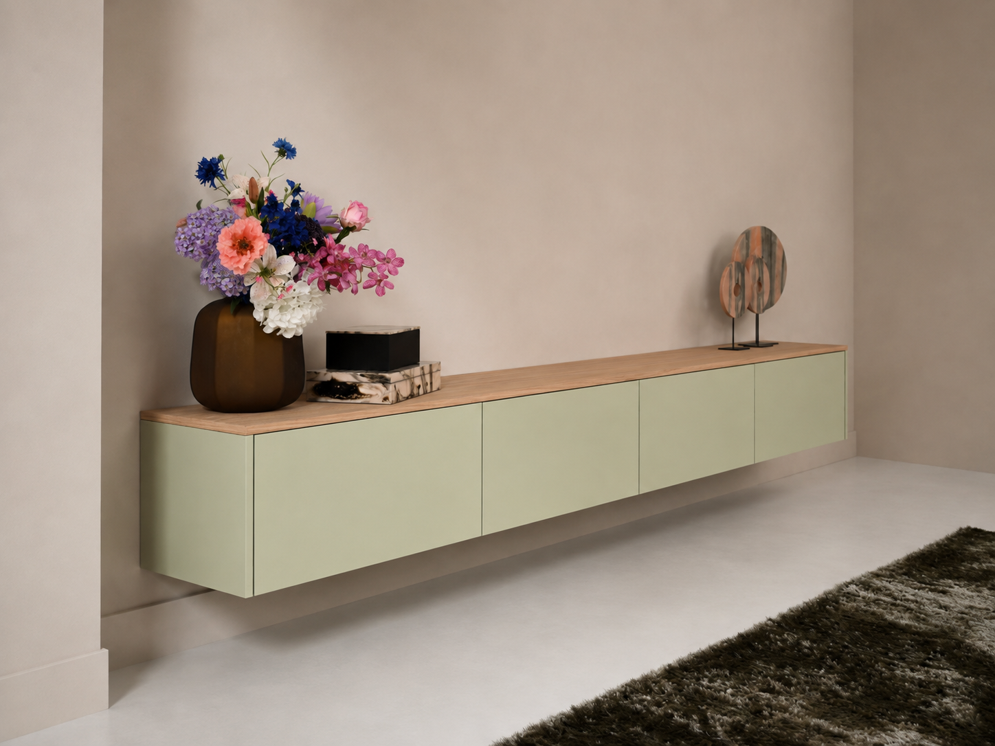 TV-meubel Johnson - Zwevend - MDF - 4 kleppen