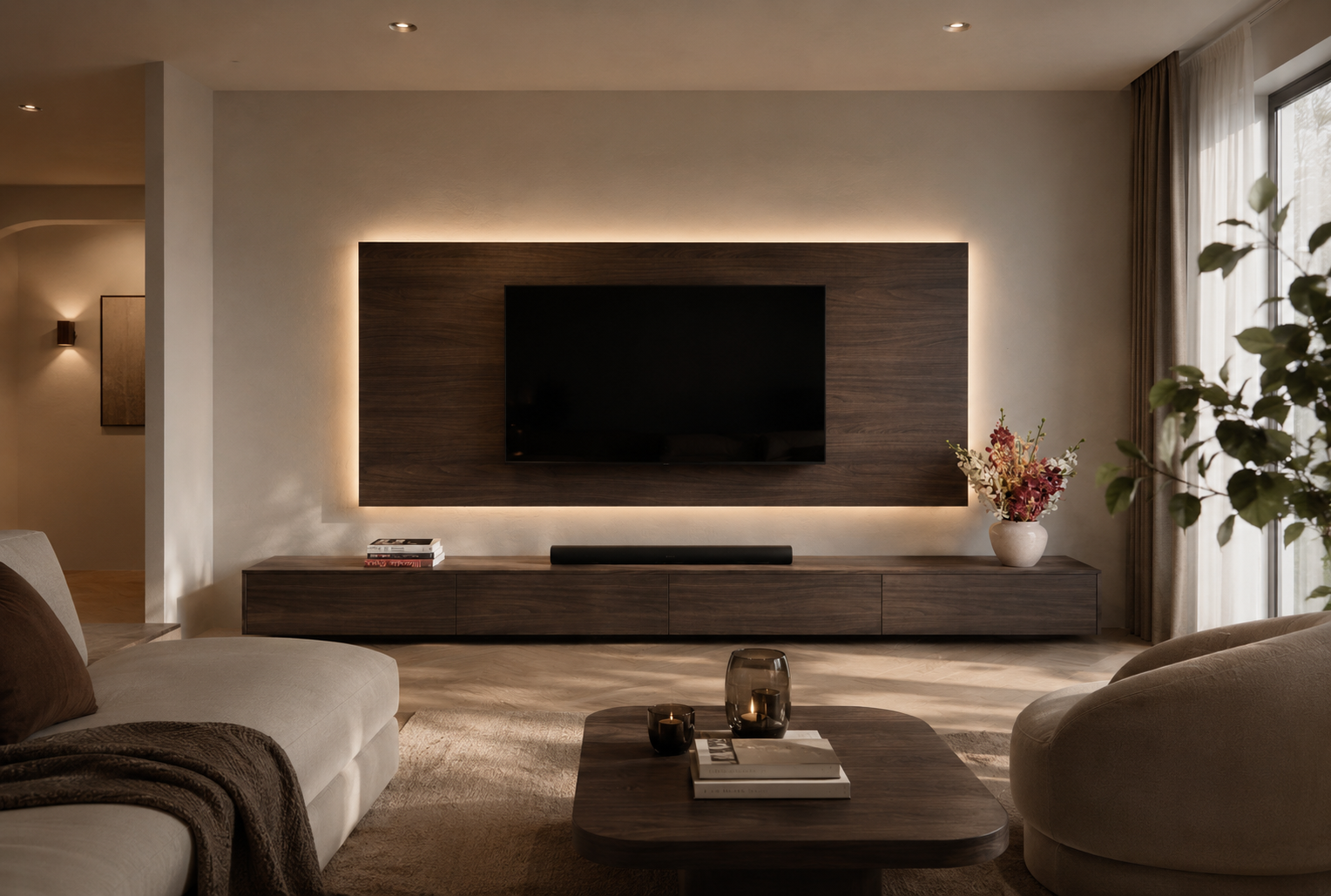 Wandpaneel Melamine Eiken - TV paneel