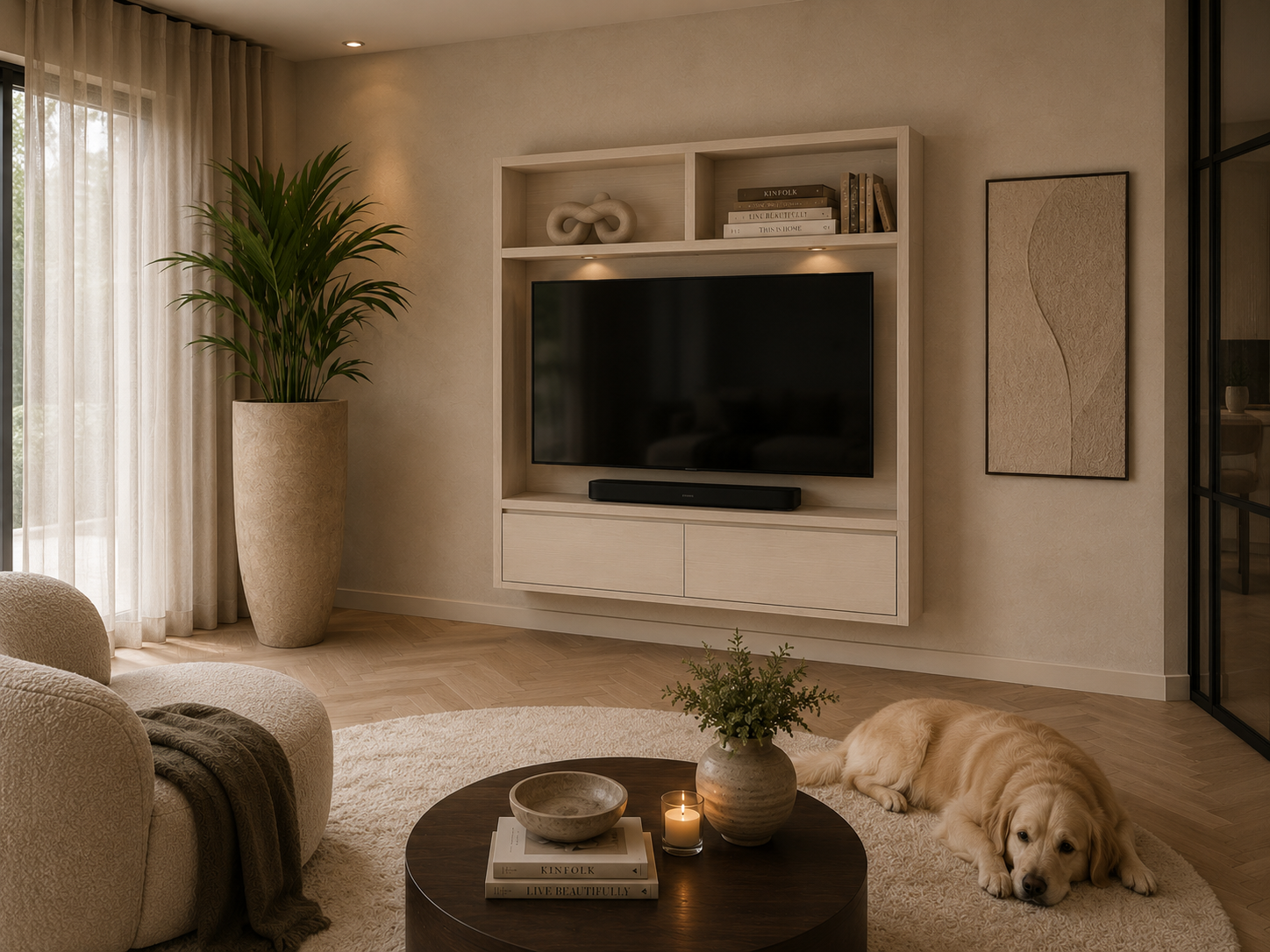 Cinewall Como - Zwevend - Eiken - 2 kleppen - 160 cm