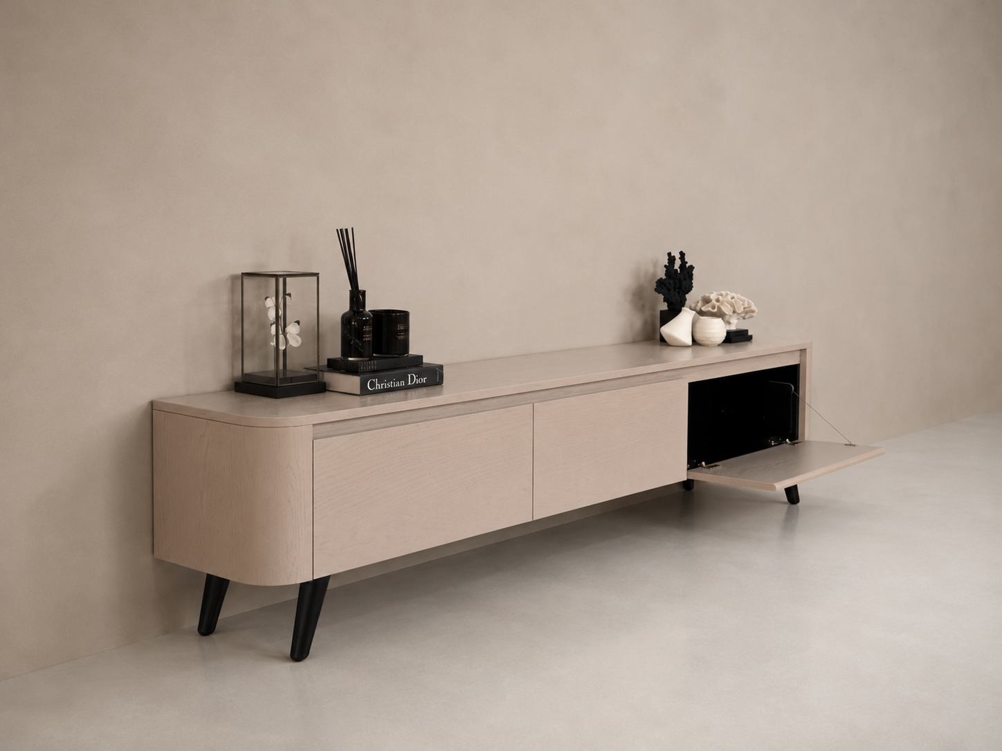 TV-meubel Runa - Staand - Eiken - 3 kleppen