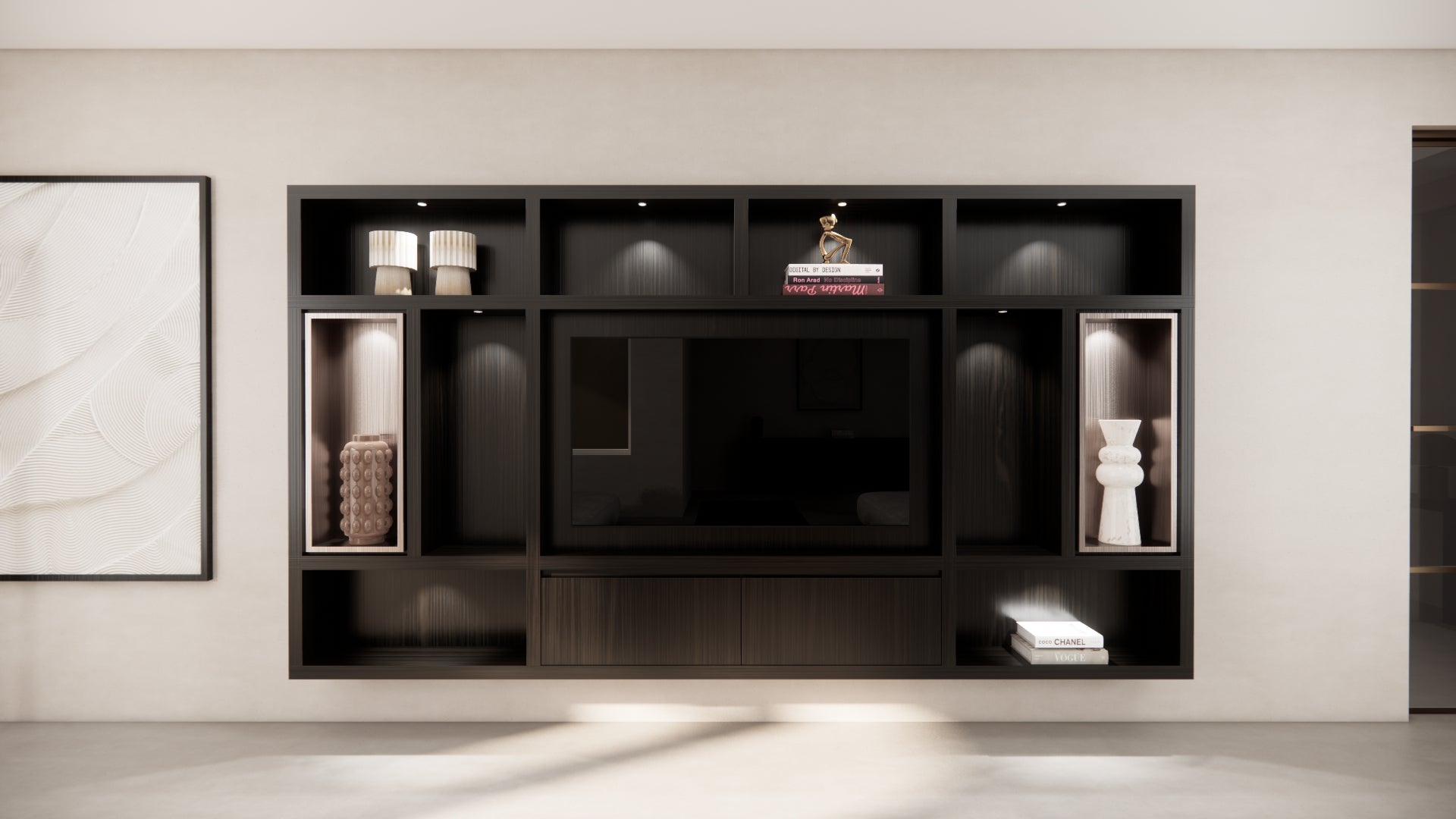 Cinewall Garda - Zwevend - Eiken - 2 kleppen - 330 cm