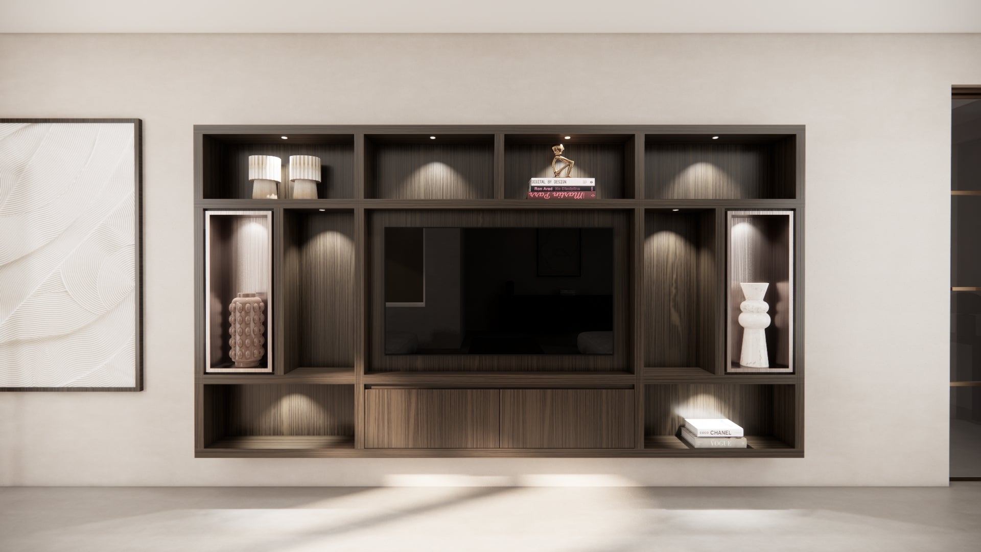 Cinewall Garda - Zwevend - Eiken - 2 kleppen - 330 cm