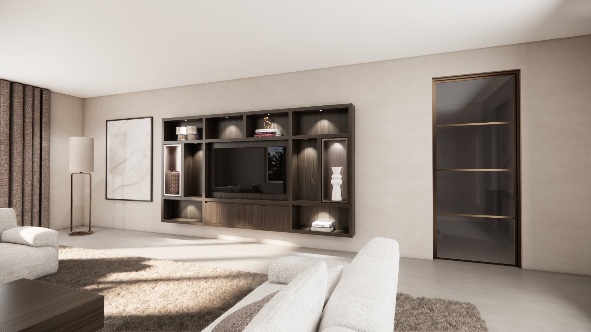 Cinewall Garda - Zwevend - Eiken - 2 kleppen - 330 cm