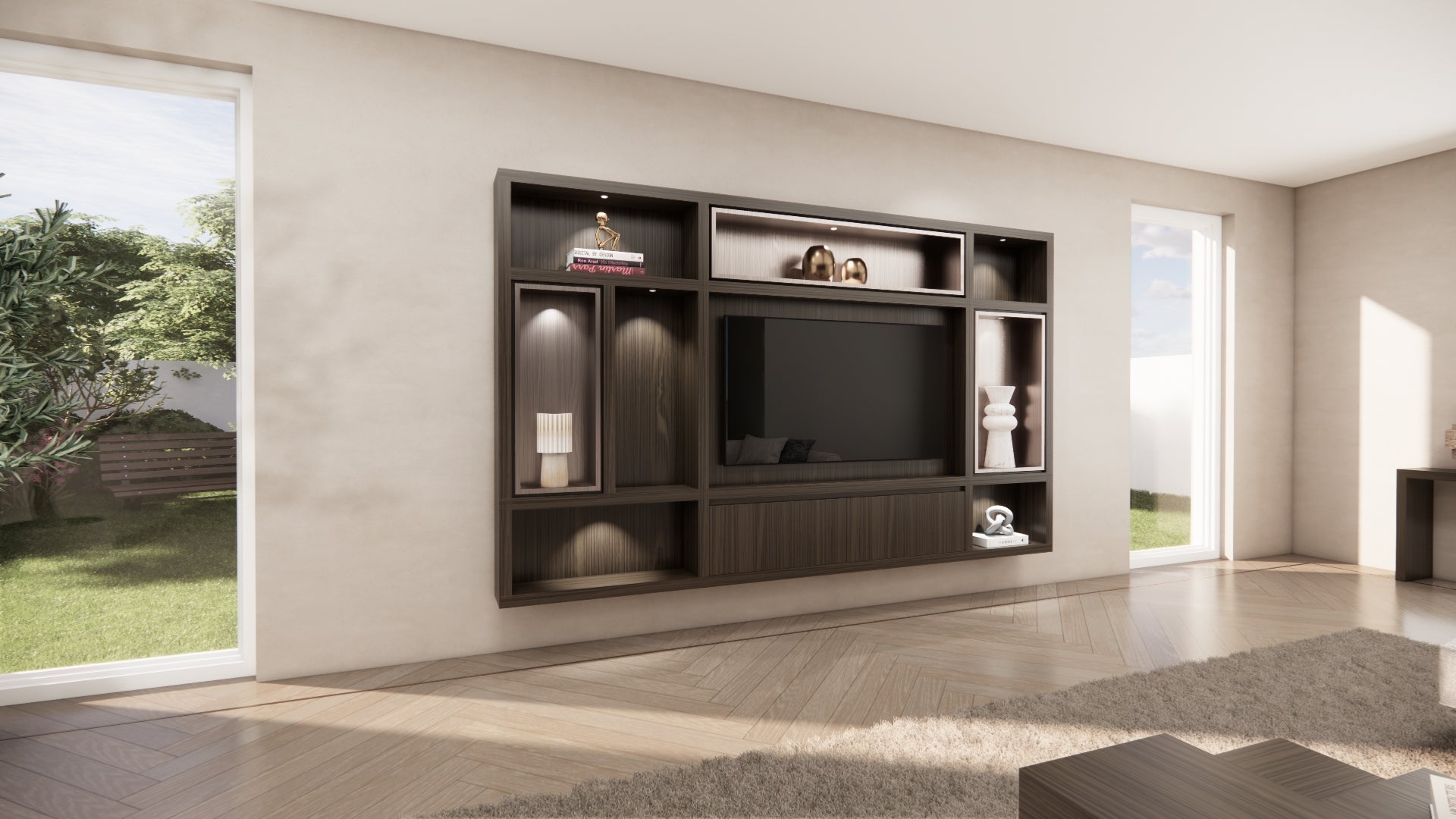 Cinewall Garda - Zwevend - Eiken - 2 kleppen - 300 cm