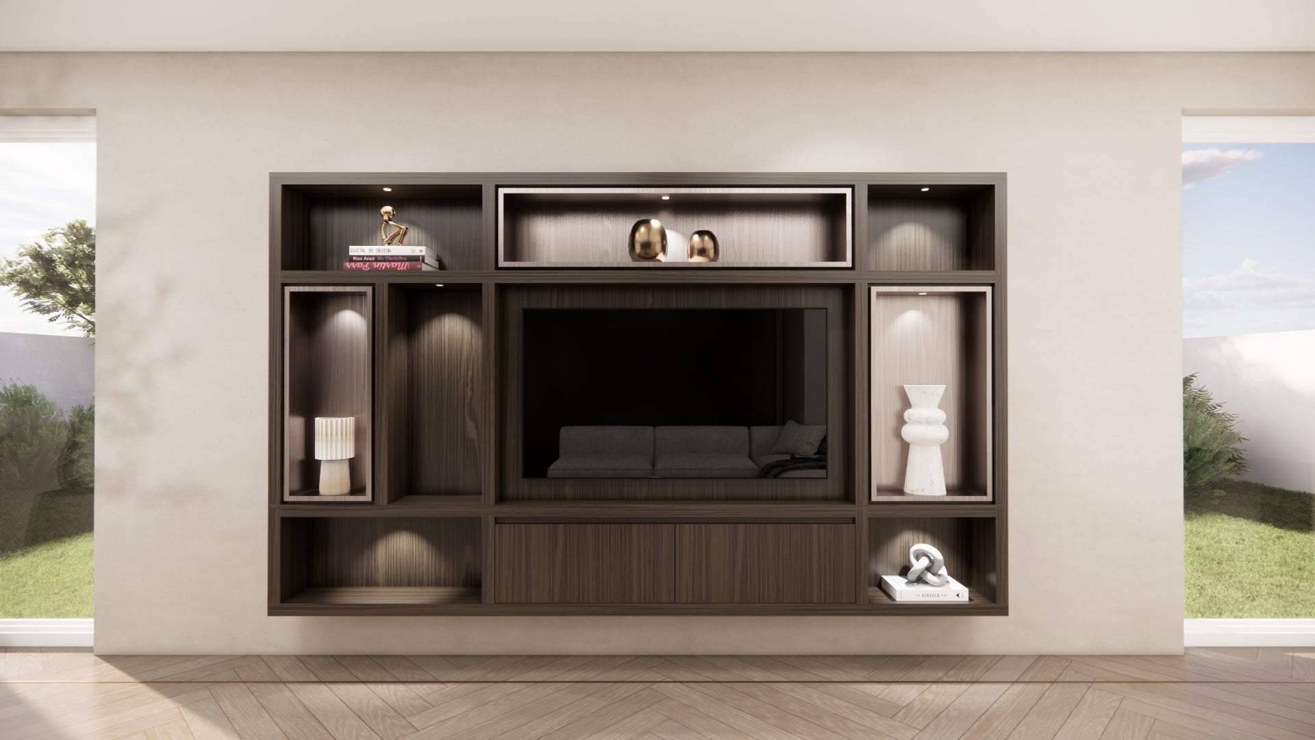 Cinewall Garda - Zwevend - Eiken - 2 kleppen - 300 cm