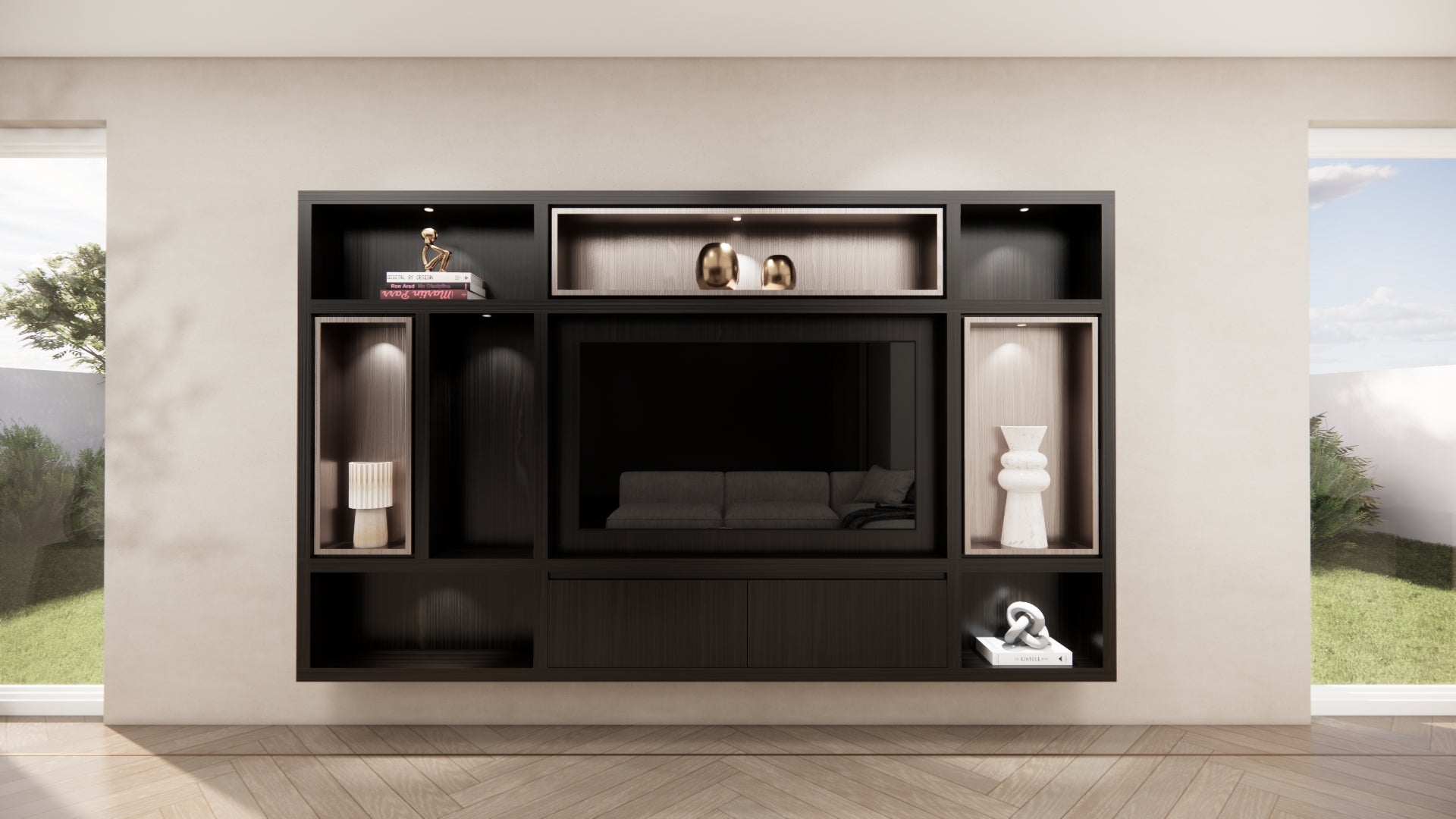 Cinewall Garda - Zwevend - Eiken - 2 kleppen - 300 cm