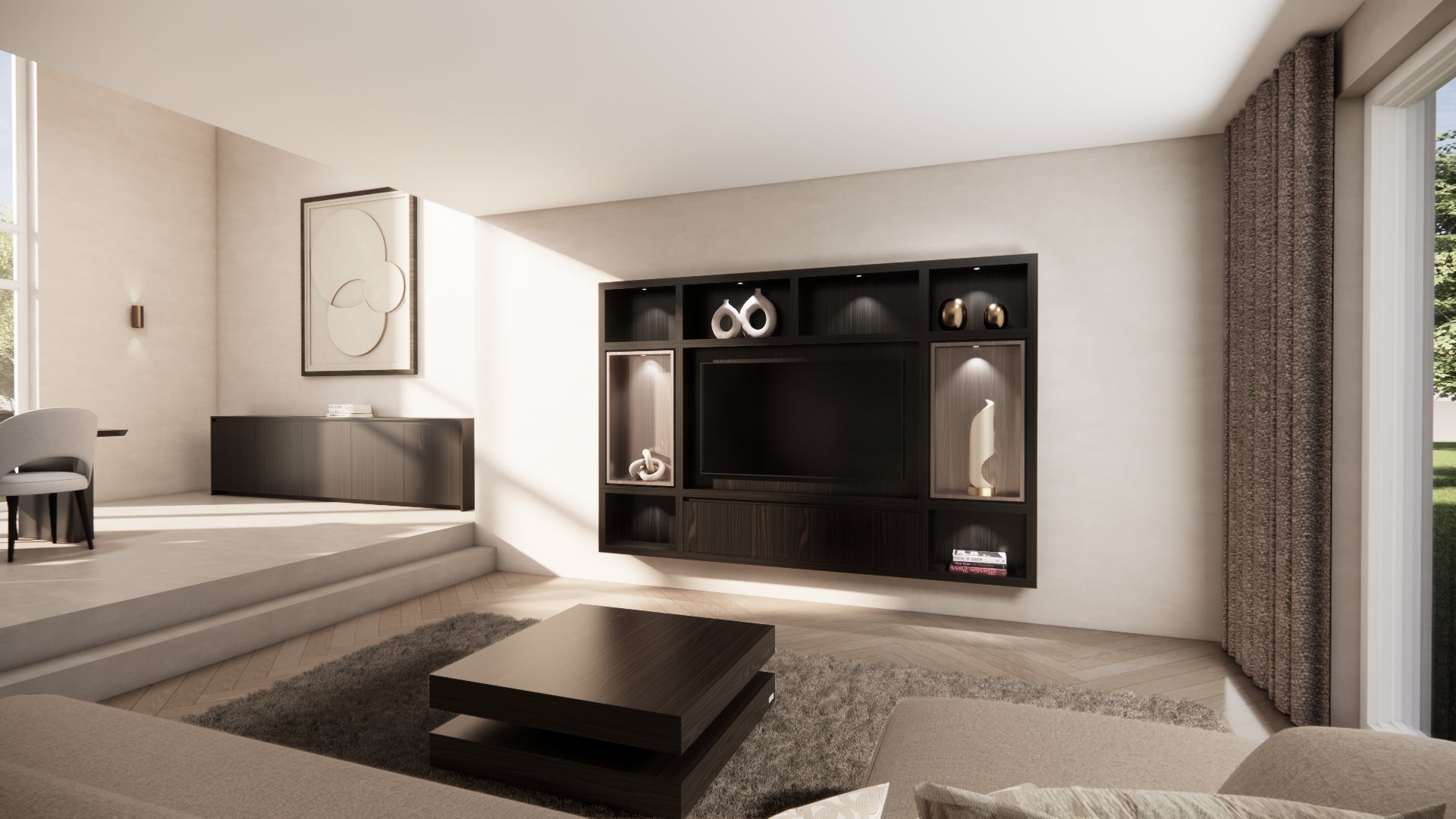 Cinewall Garda - Zwevend - Eiken - 2 kleppen - 270 cm