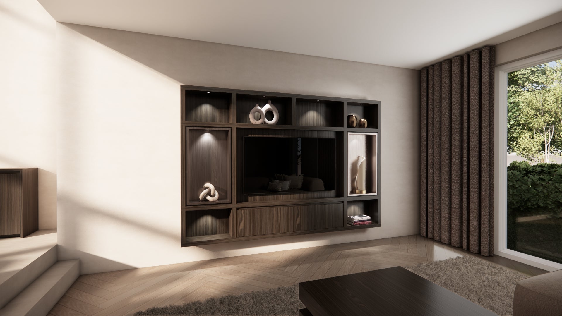 Cinewall Garda - Zwevend - Eiken - 2 kleppen - 270 cm