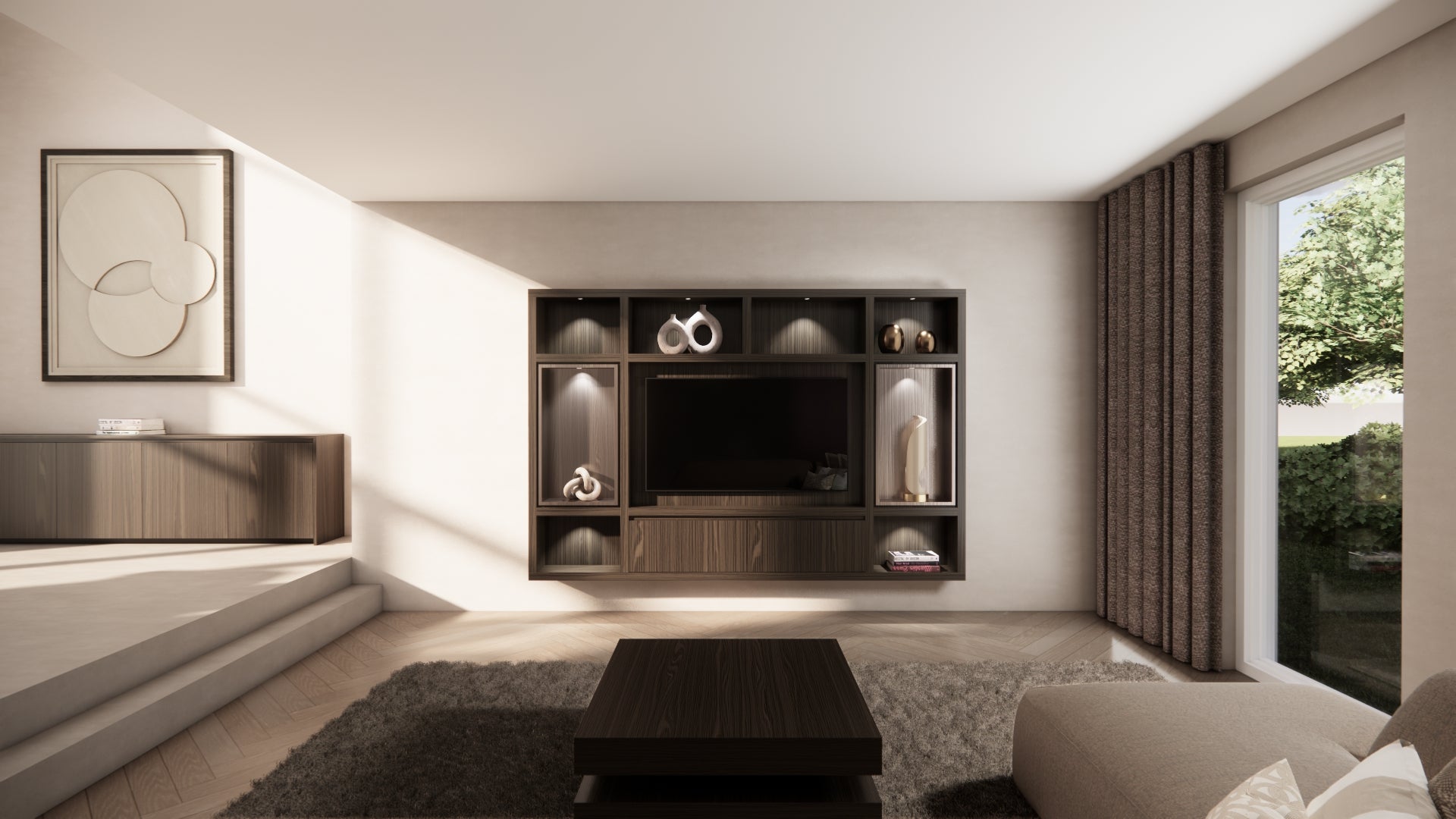 Cinewall Garda - Zwevend - Eiken - 2 kleppen - 270 cm