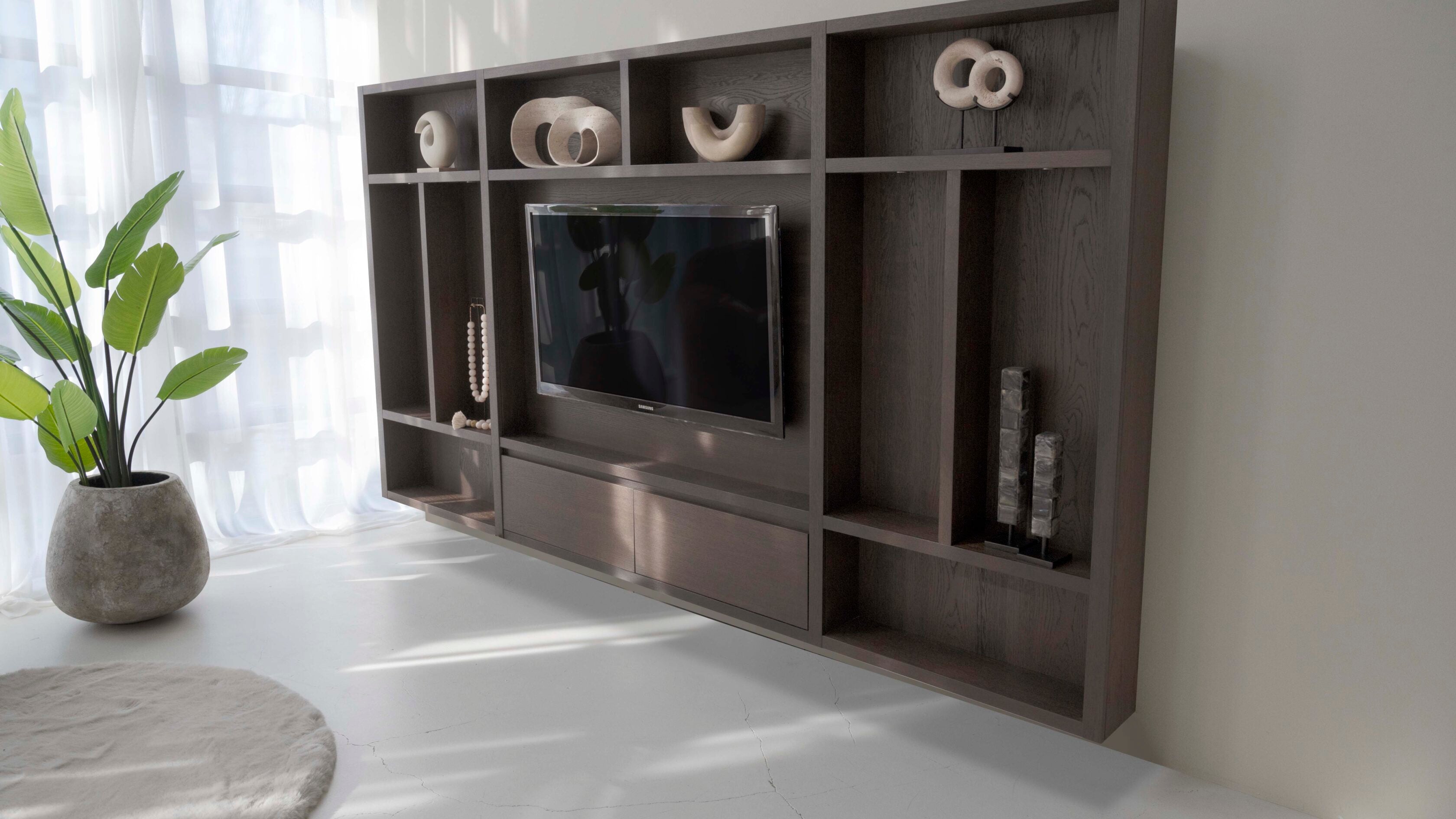 Cinewall Como - Zwevend - Bruin - Eiken - 2 kleppen - 330 cm