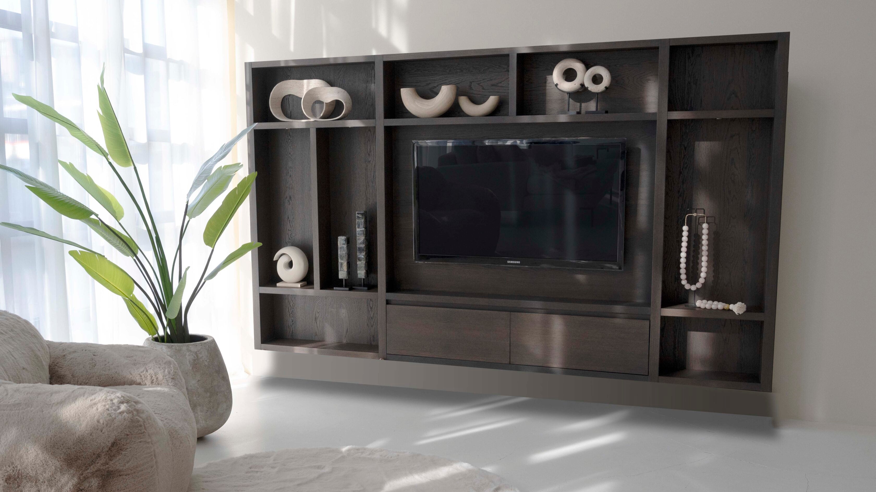 Cinewall Como - Zwevend - Bruin - Eiken - 2 kleppen - 300 cm