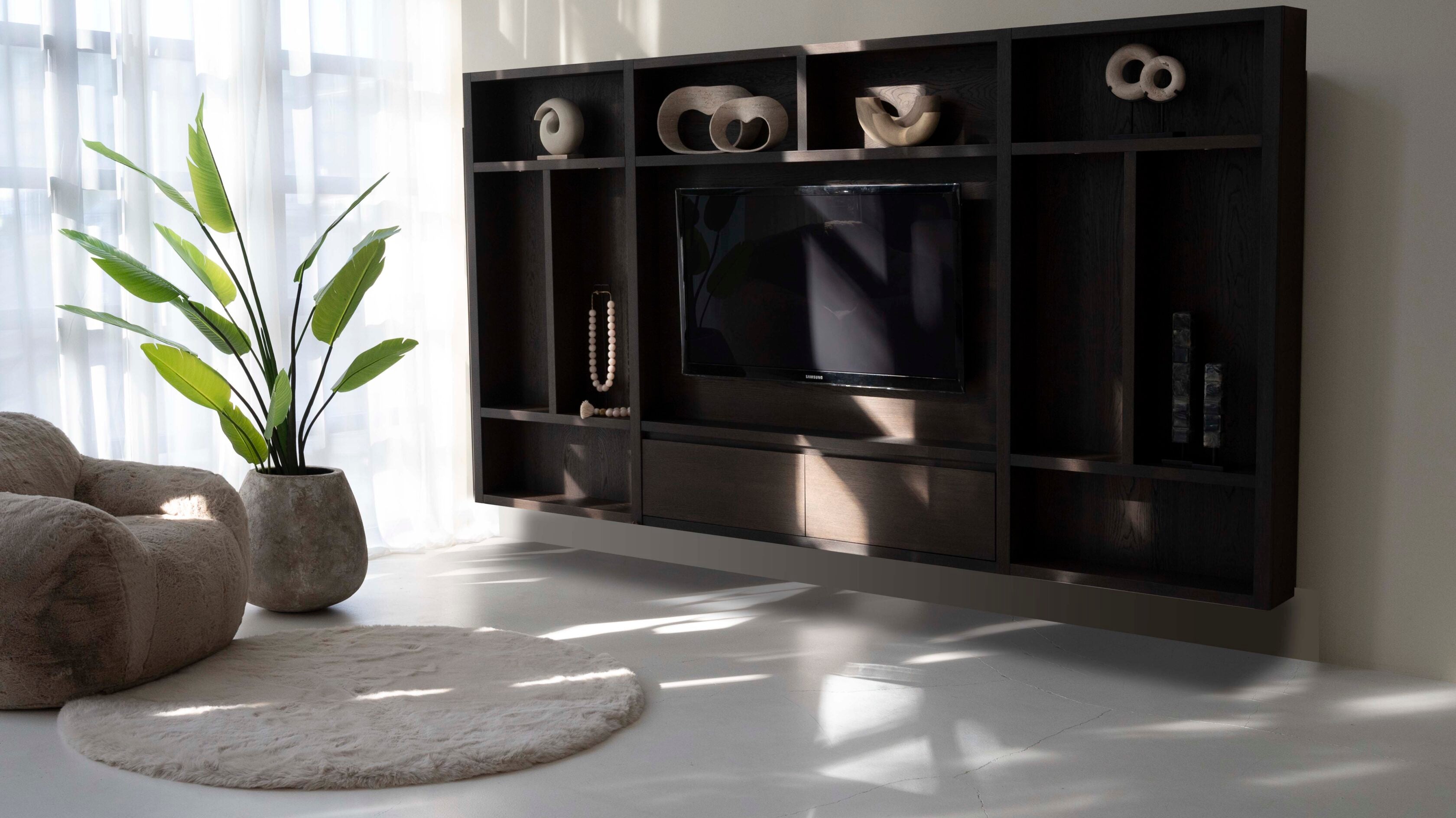 Cinewall Como - Zwevend - Bruin - Eiken - 2 kleppen - 330 cm