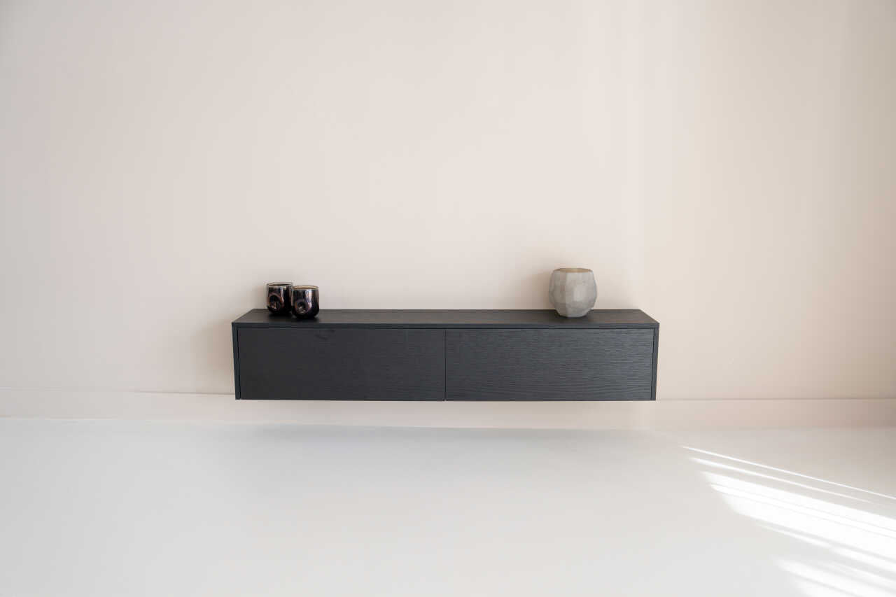 TV-meubel Johnson - Zwevend - Eiken - 2 kleppen