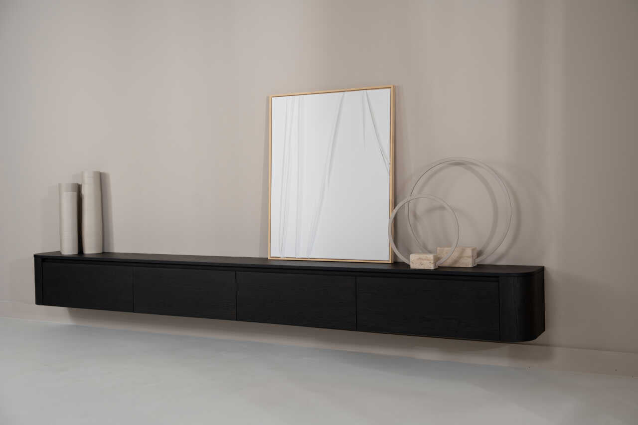 TV-meubel Runa - Zwevend - Eiken - 4 kleppen