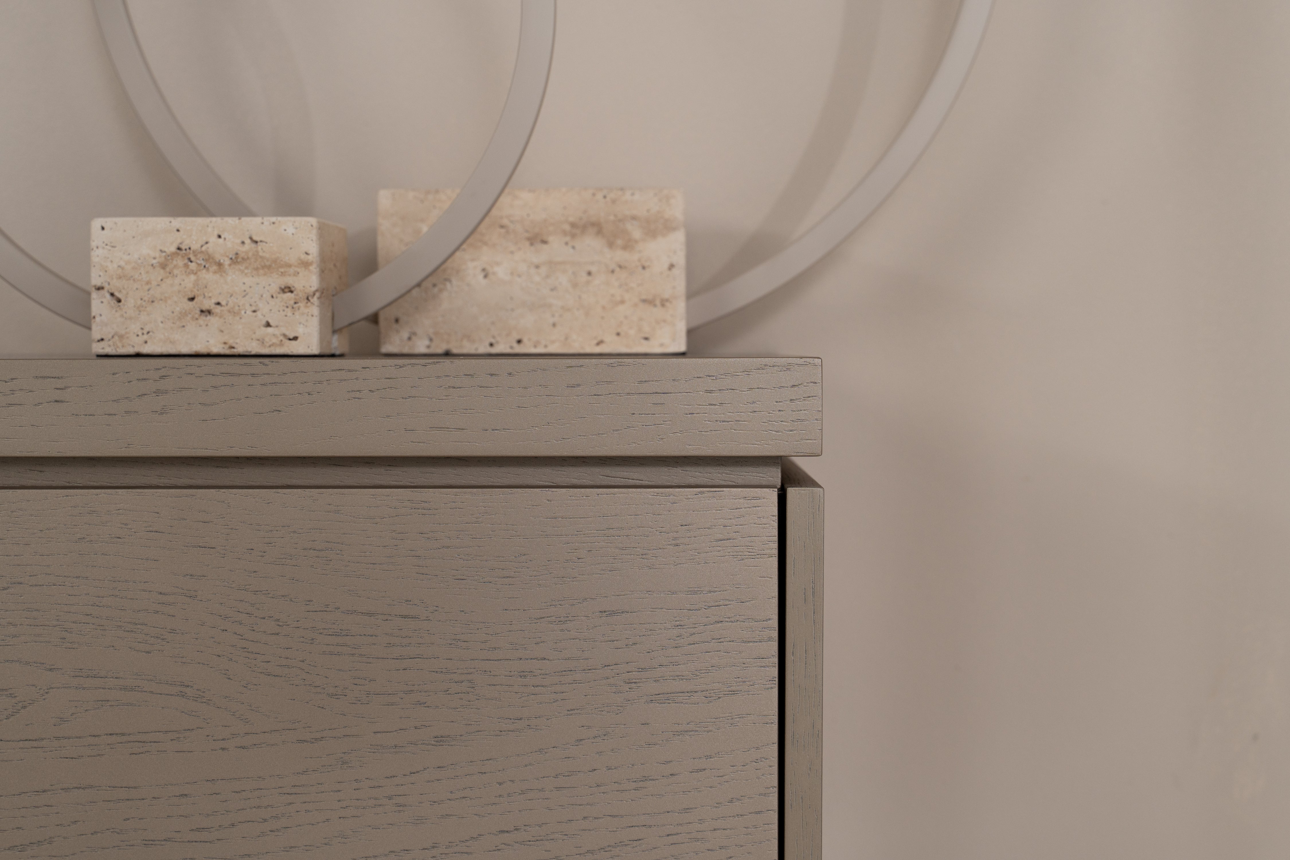 TV-meubel Rockefeller - Zwevend - Beige - Eiken - 3 kleppen