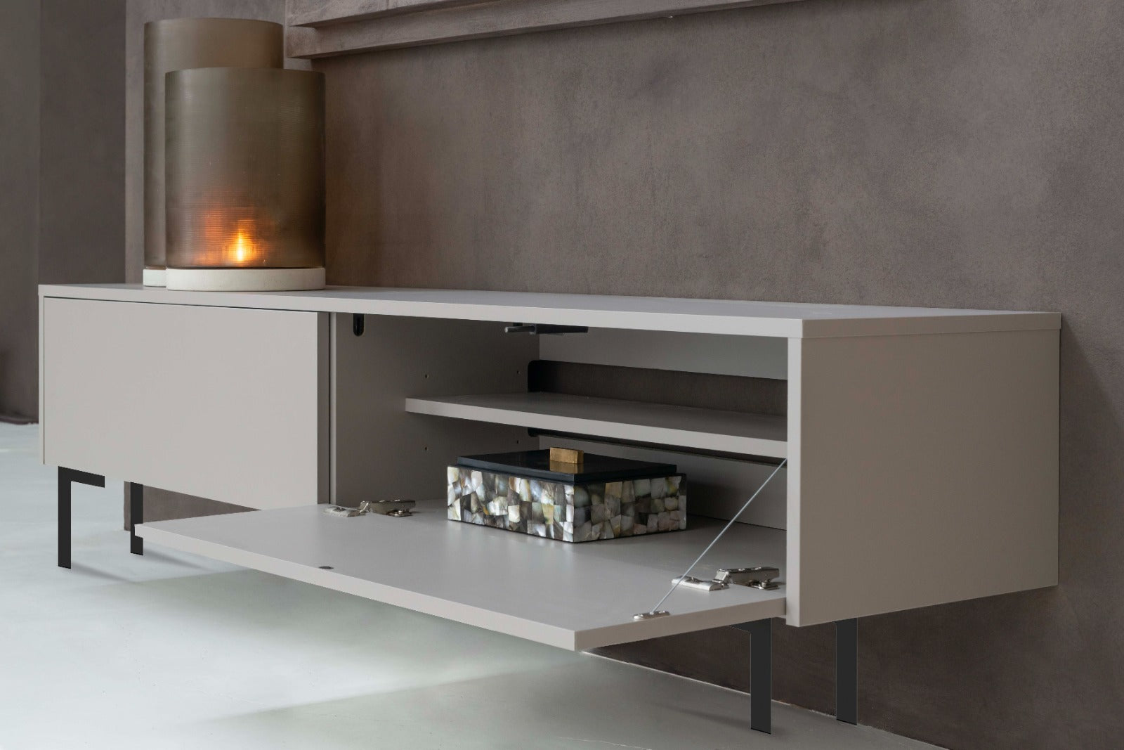 TV-meubel Murphy - Staand - Melamine - 2 kleppen