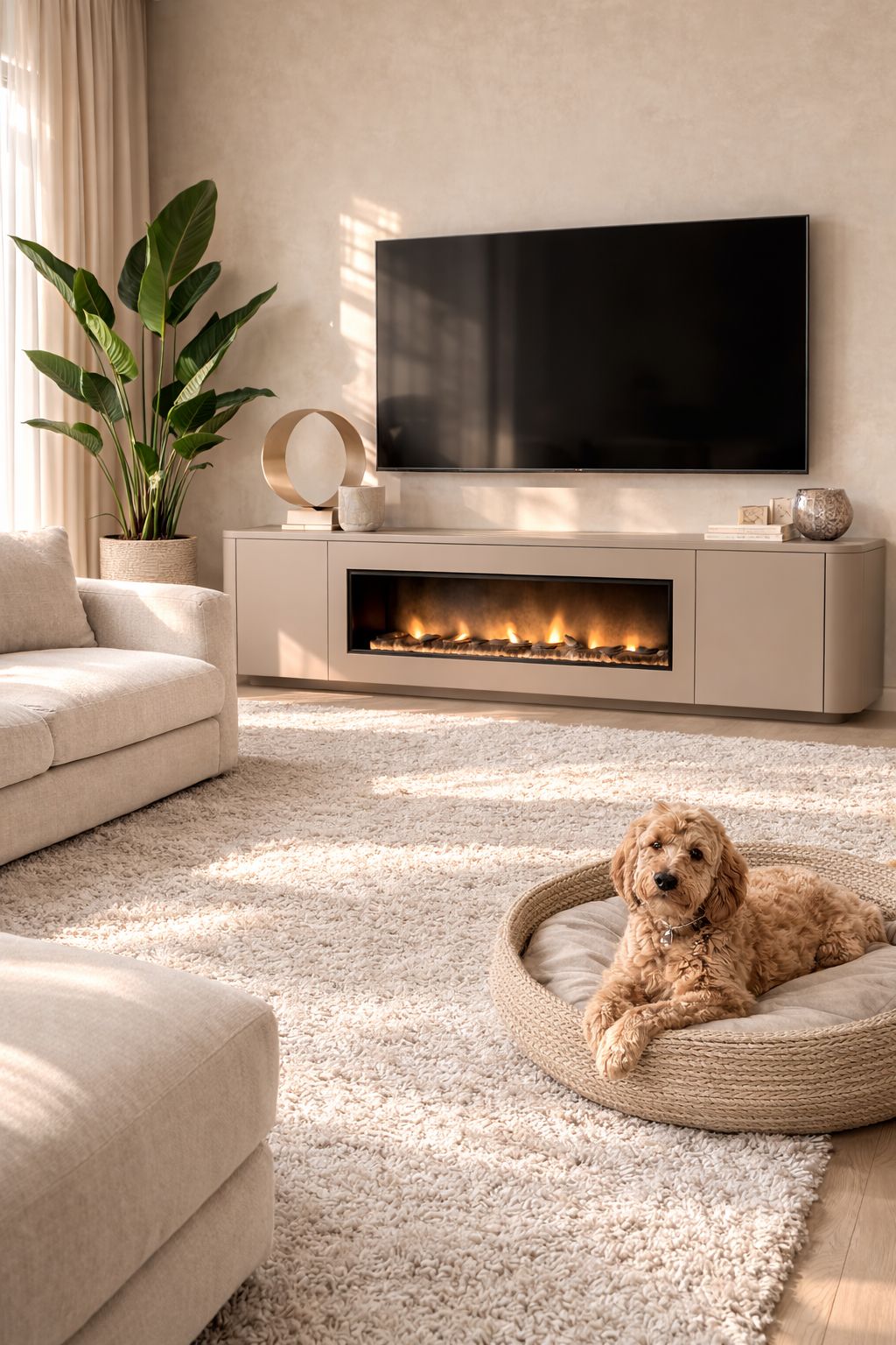 DRESSOIR RUNA - MDF - 2 DEUREN - ELEKTRISCHE HAARD