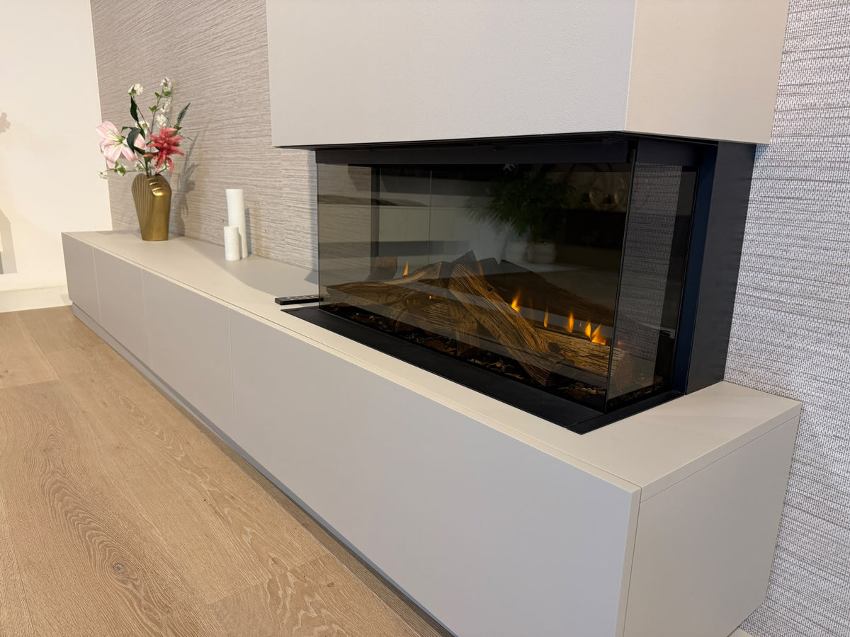 TV-MEUBEL BOLTON - MDF - 4 KLEPPEN - ELEKTRISCHE HAARD - MET KOOF