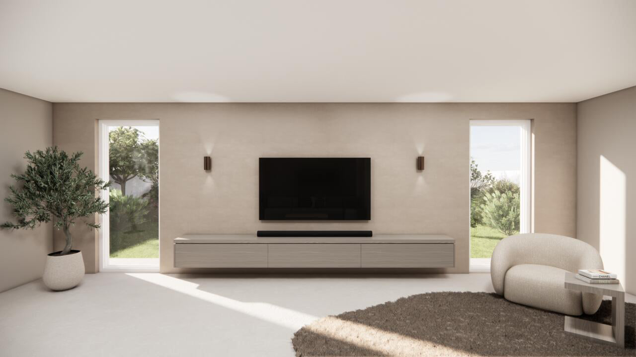 TV-meubel Rockefeller - Zwevend - Eiken - 3 kleppen